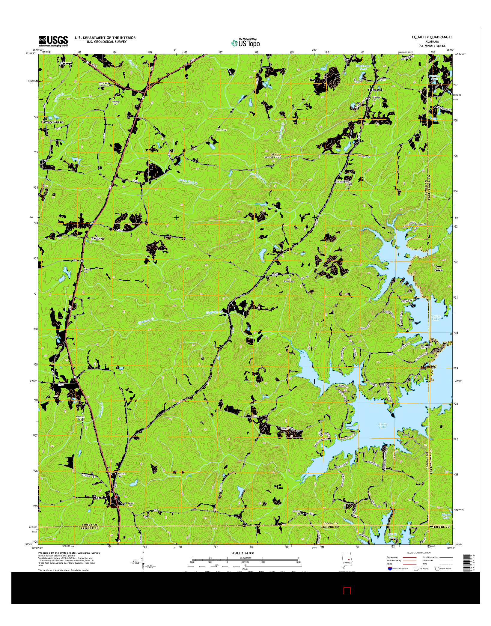 USGS US TOPO 7.5-MINUTE MAP FOR EQUALITY, AL 2014