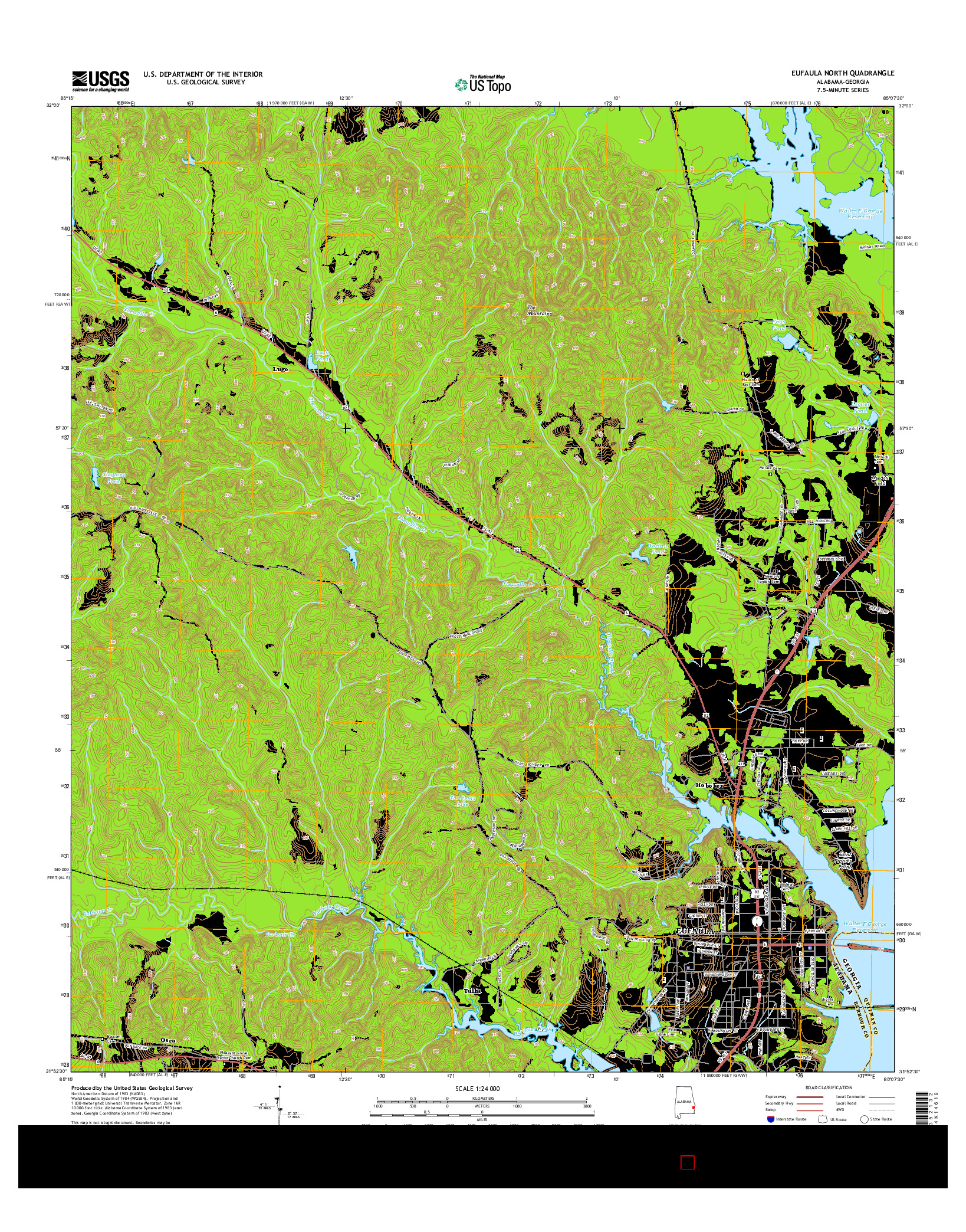 USGS US TOPO 7.5-MINUTE MAP FOR EUFAULA NORTH, AL-GA 2014