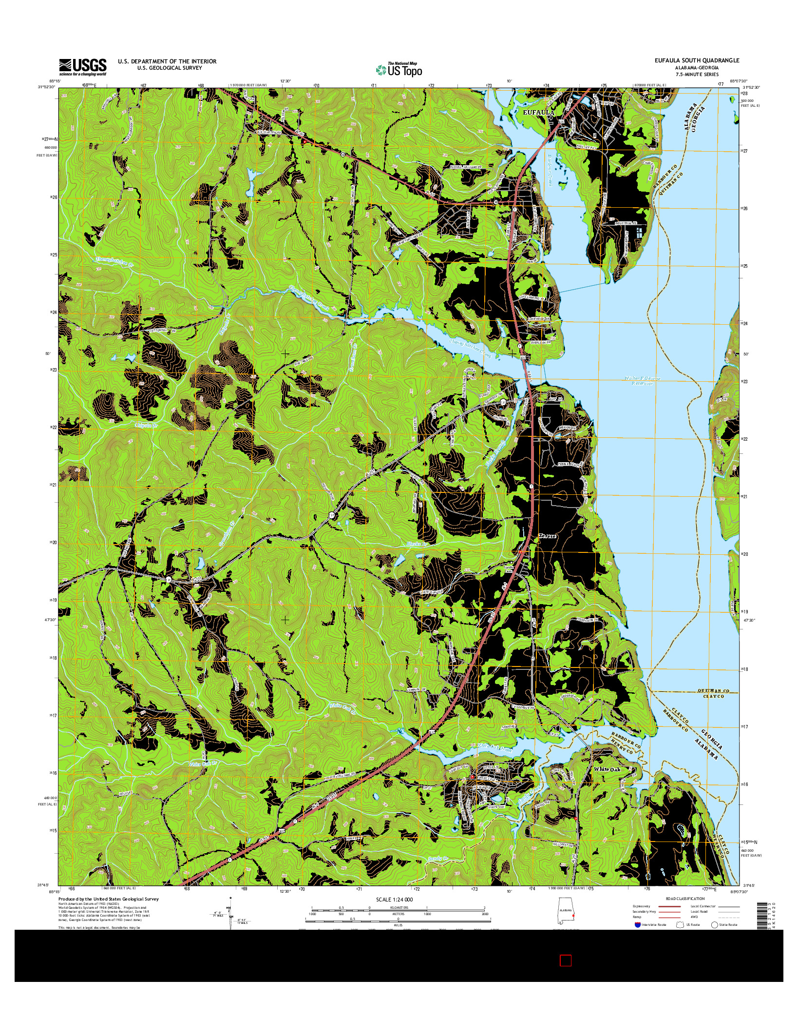 USGS US TOPO 7.5-MINUTE MAP FOR EUFAULA SOUTH, AL-GA 2014