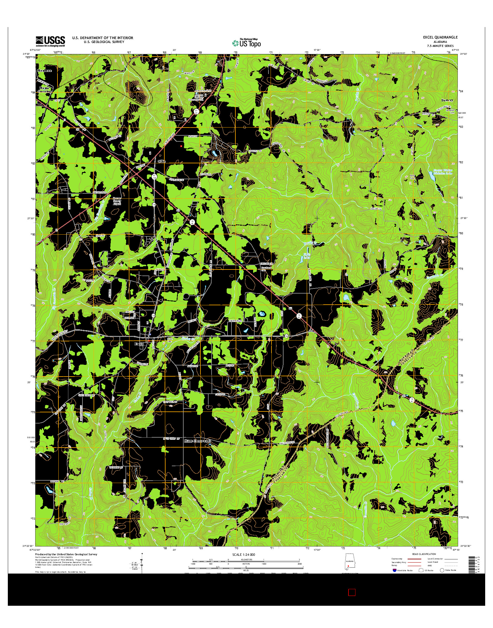 USGS US TOPO 7.5-MINUTE MAP FOR EXCEL, AL 2014