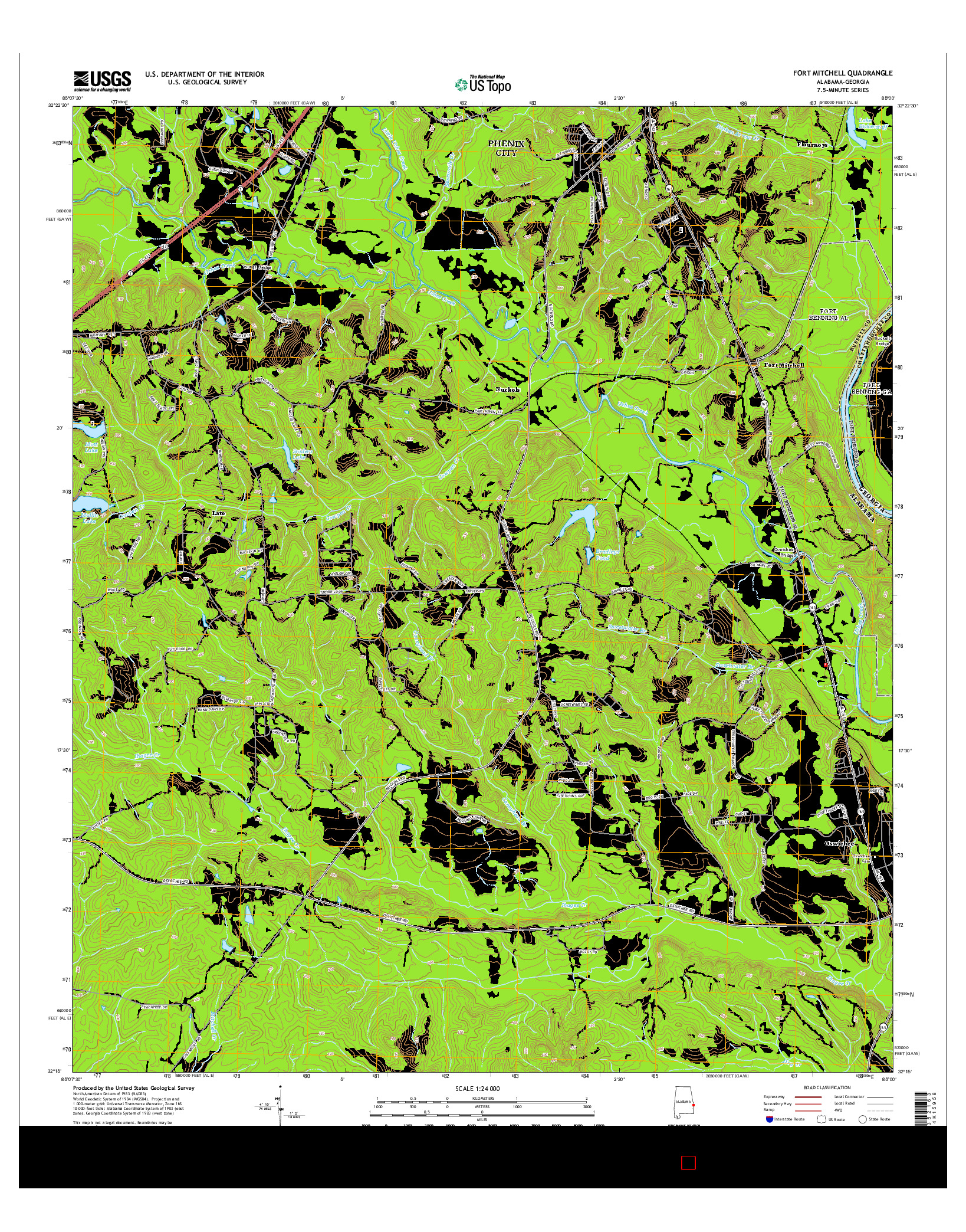 USGS US TOPO 7.5-MINUTE MAP FOR FORT MITCHELL, AL-GA 2014