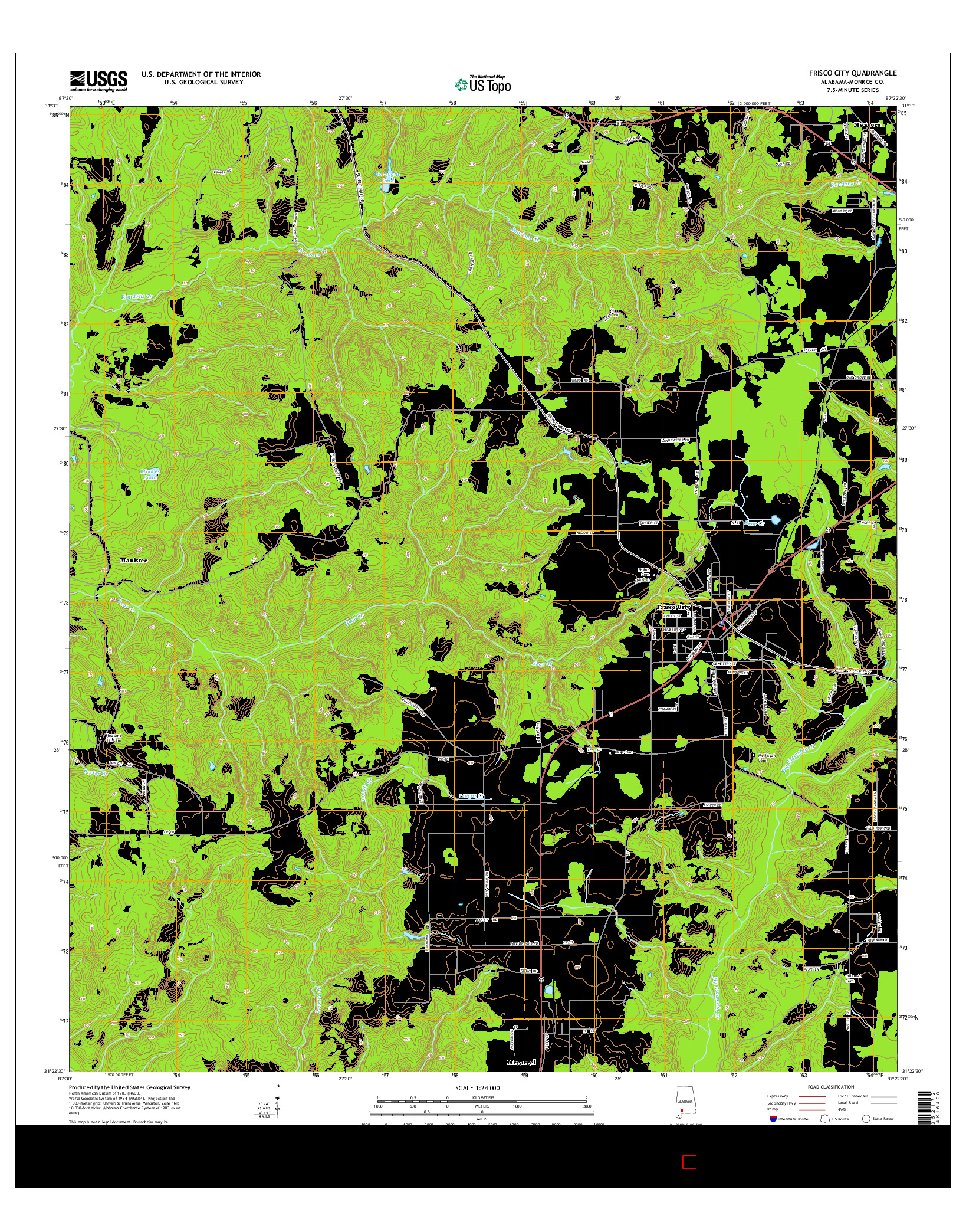 USGS US TOPO 7.5-MINUTE MAP FOR FRISCO CITY, AL 2014