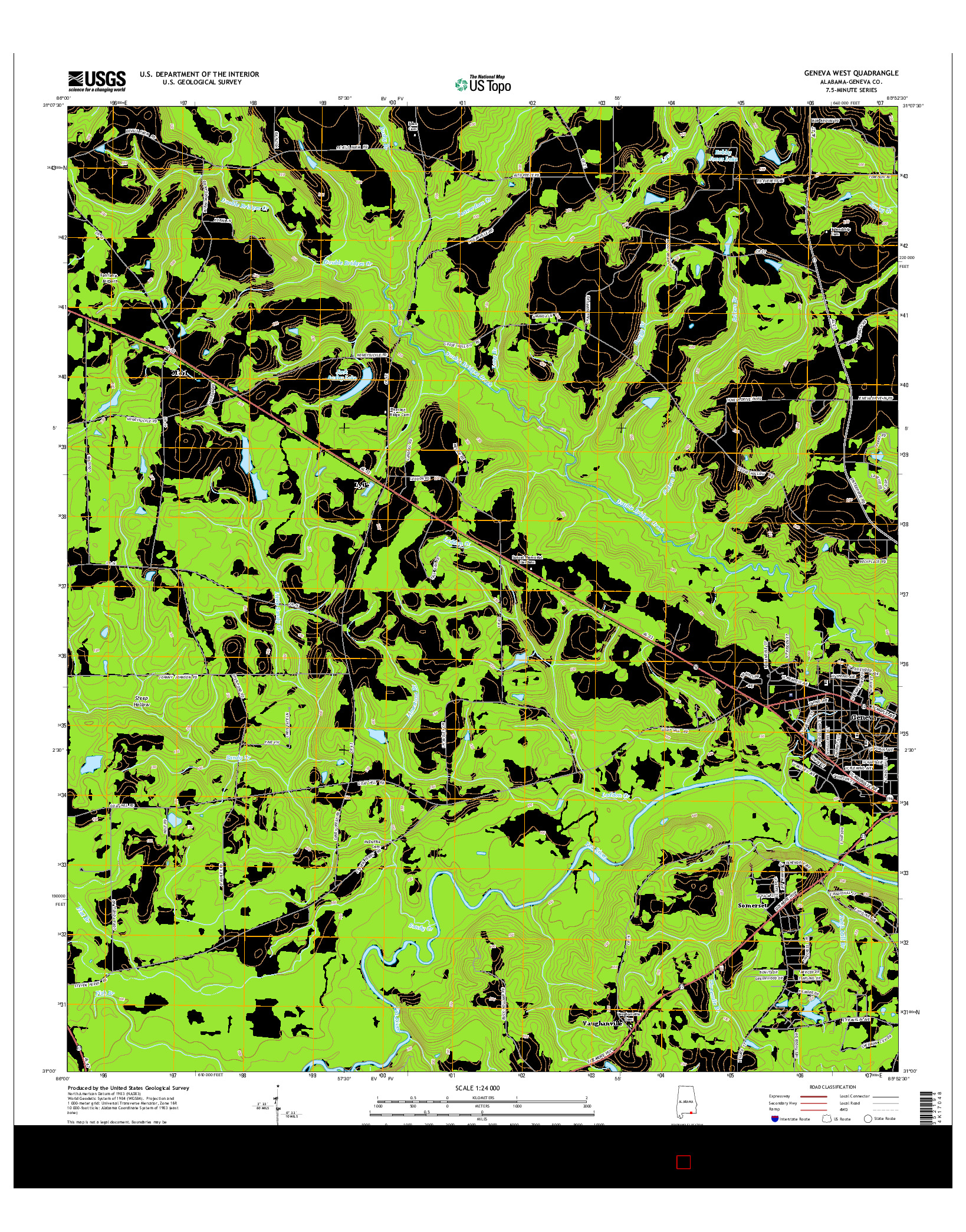 USGS US TOPO 7.5-MINUTE MAP FOR GENEVA WEST, AL 2014