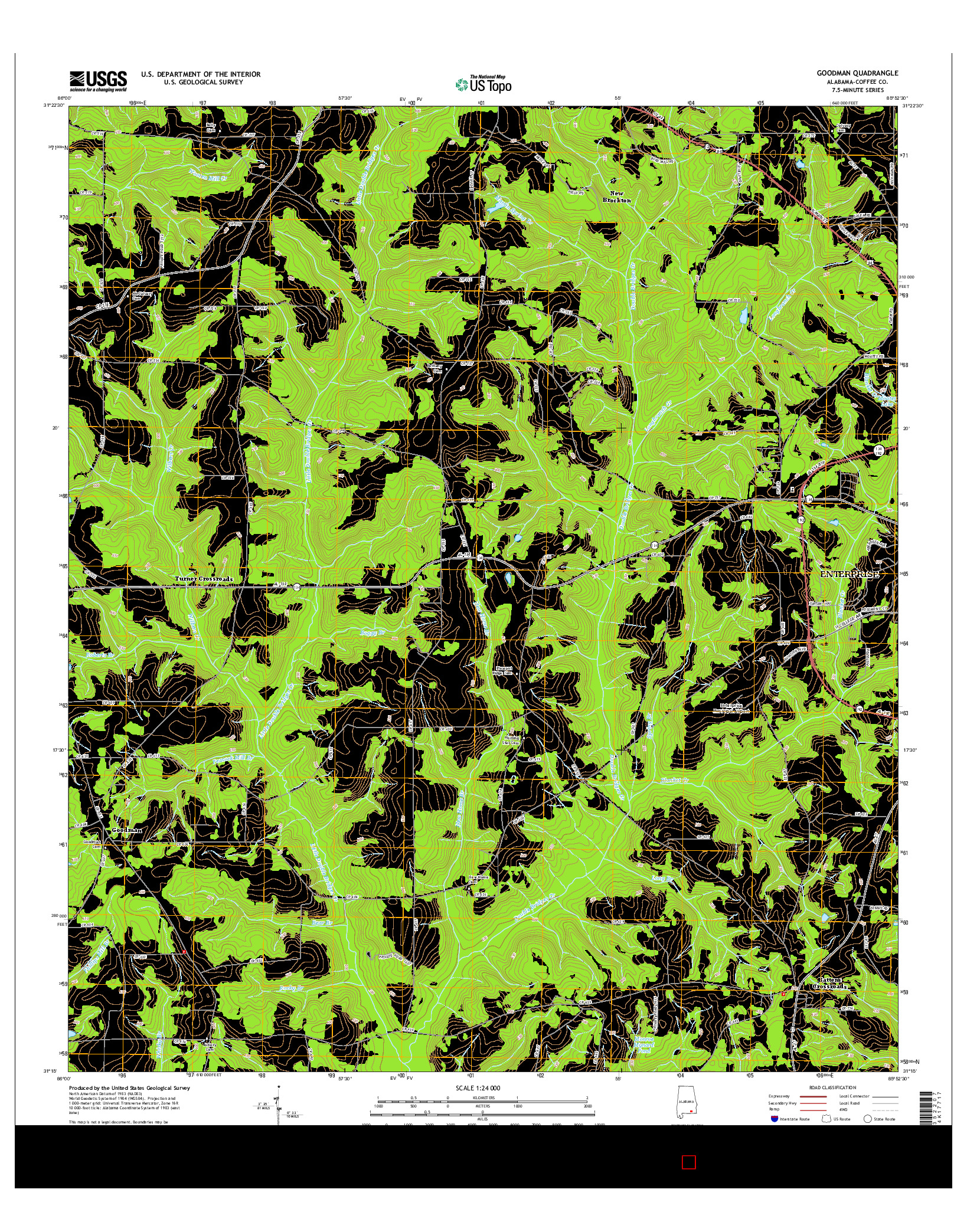 USGS US TOPO 7.5-MINUTE MAP FOR GOODMAN, AL 2014