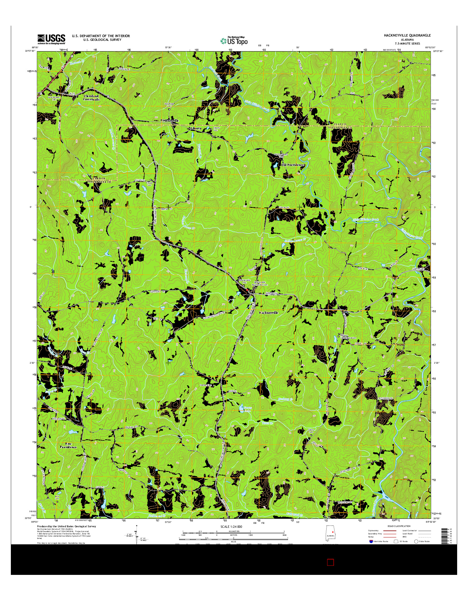 USGS US TOPO 7.5-MINUTE MAP FOR HACKNEYVILLE, AL 2014