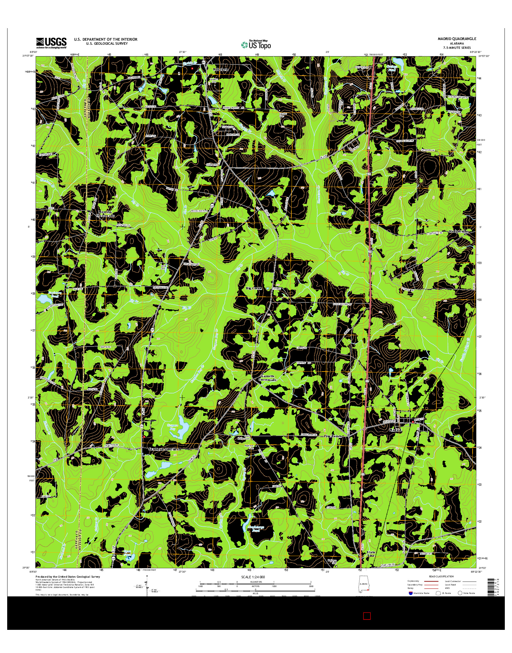 USGS US TOPO 7.5-MINUTE MAP FOR MADRID, AL 2014