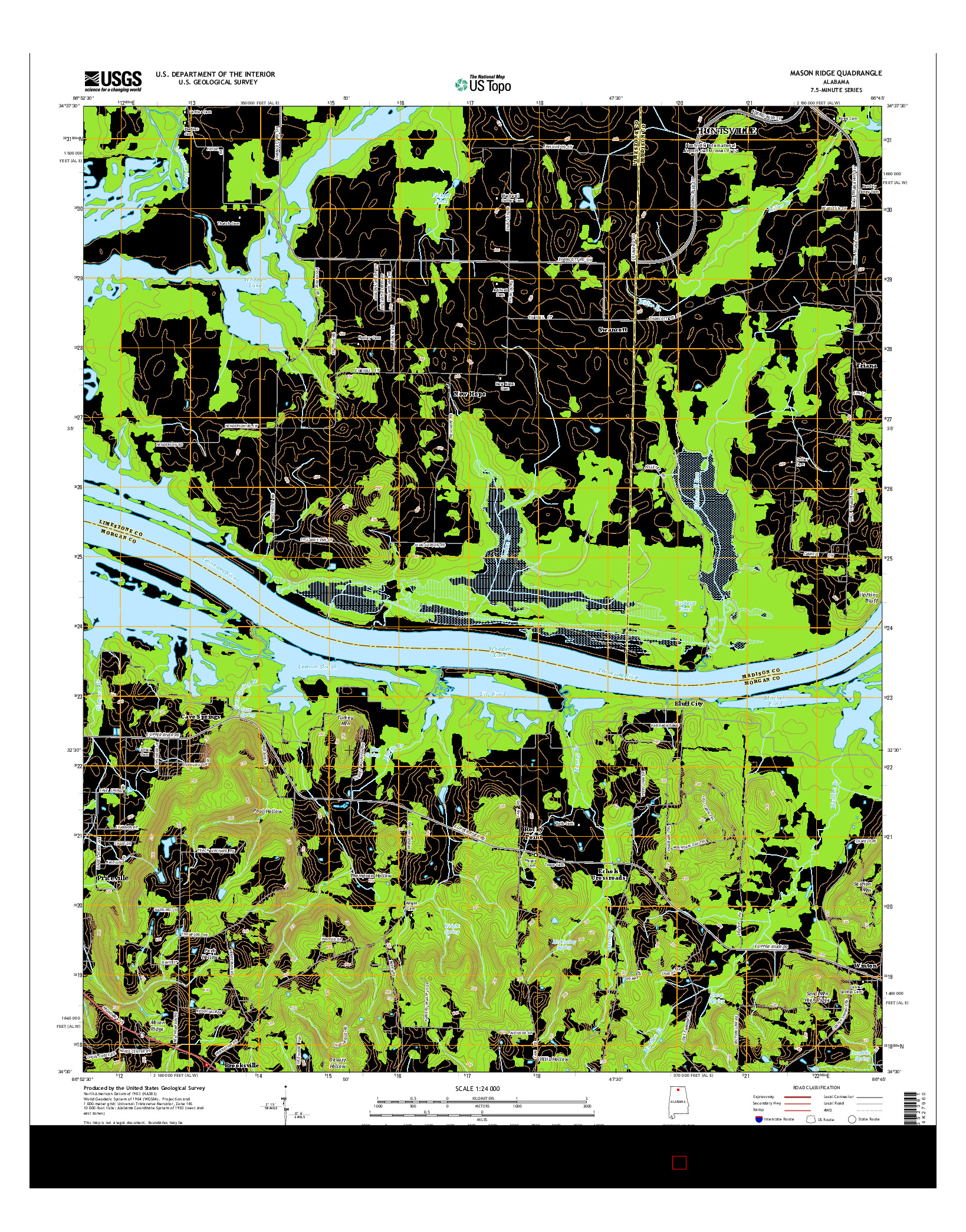 USGS US TOPO 7.5-MINUTE MAP FOR MASON RIDGE, AL 2014