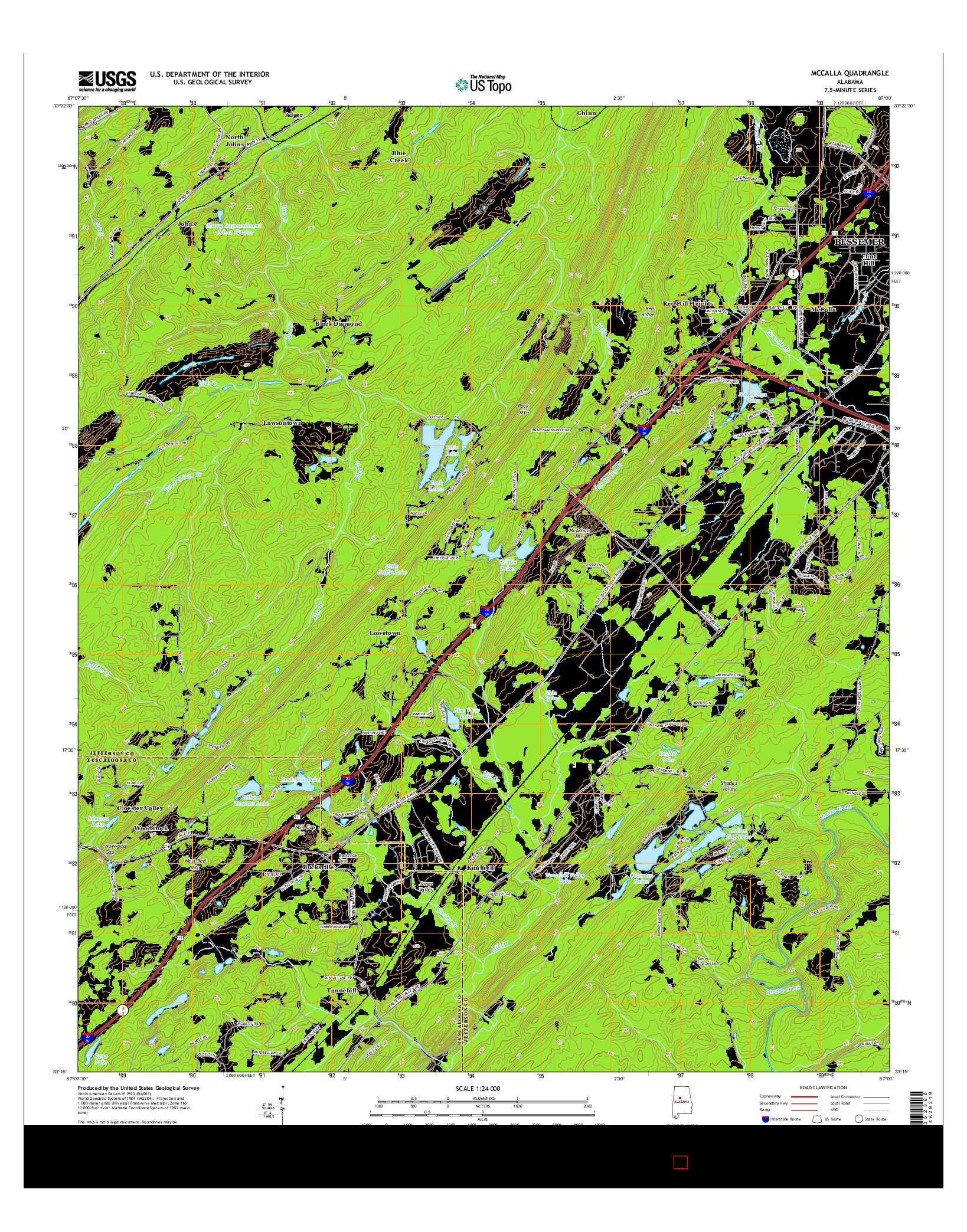 USGS US TOPO 7.5-MINUTE MAP FOR MCCALLA, AL 2014