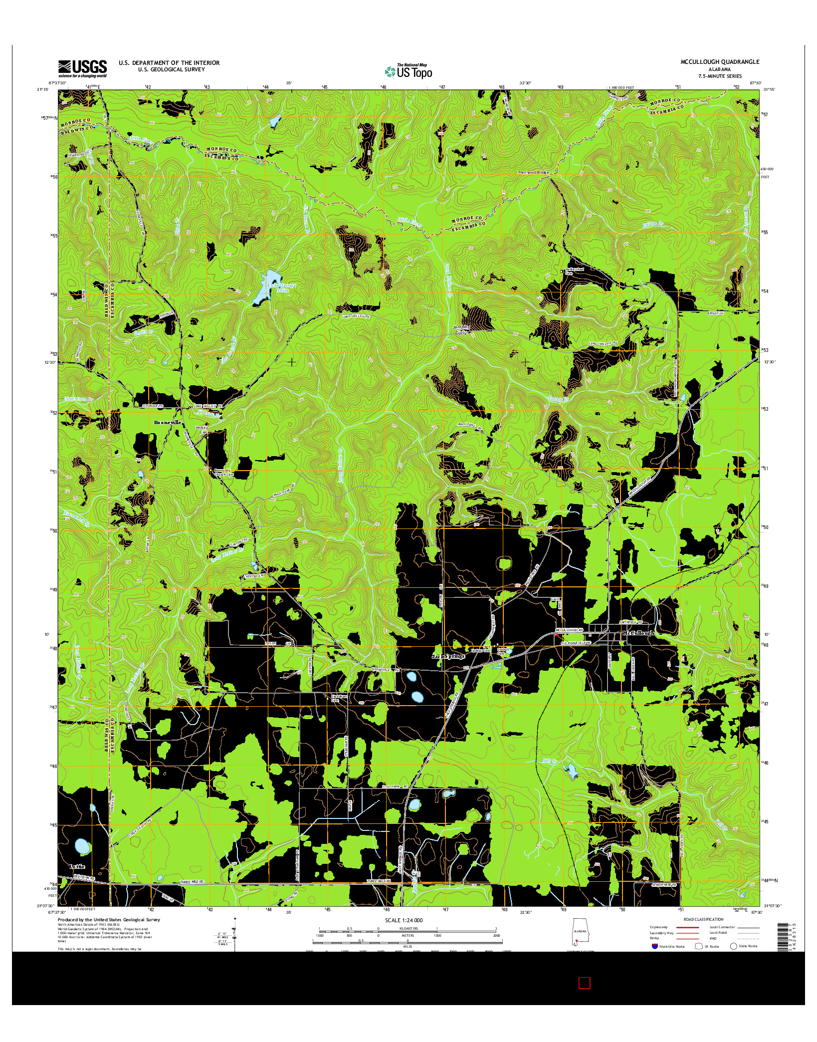 USGS US TOPO 7.5-MINUTE MAP FOR MCCULLOUGH, AL 2014