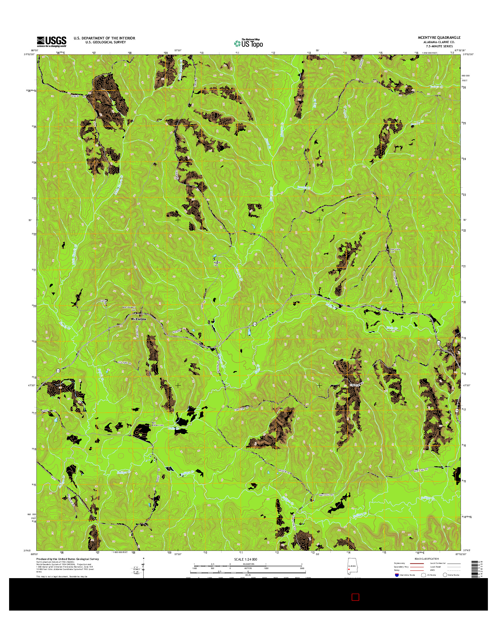 USGS US TOPO 7.5-MINUTE MAP FOR MCENTYRE, AL 2014