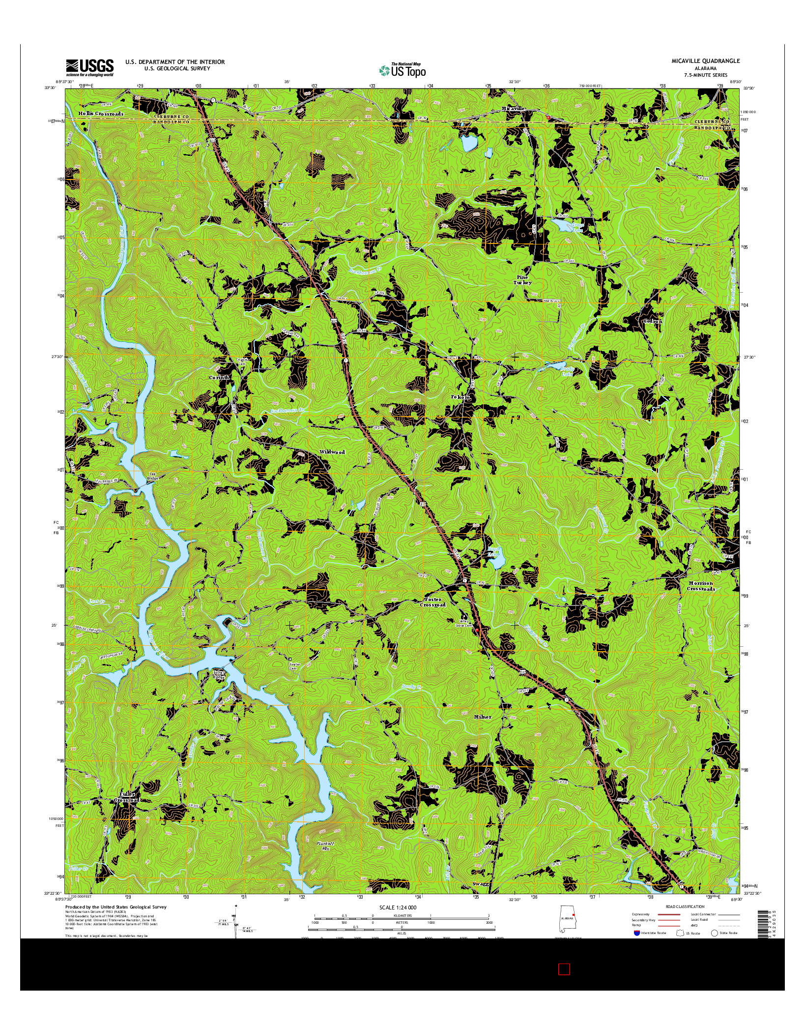 USGS US TOPO 7.5-MINUTE MAP FOR MICAVILLE, AL 2014