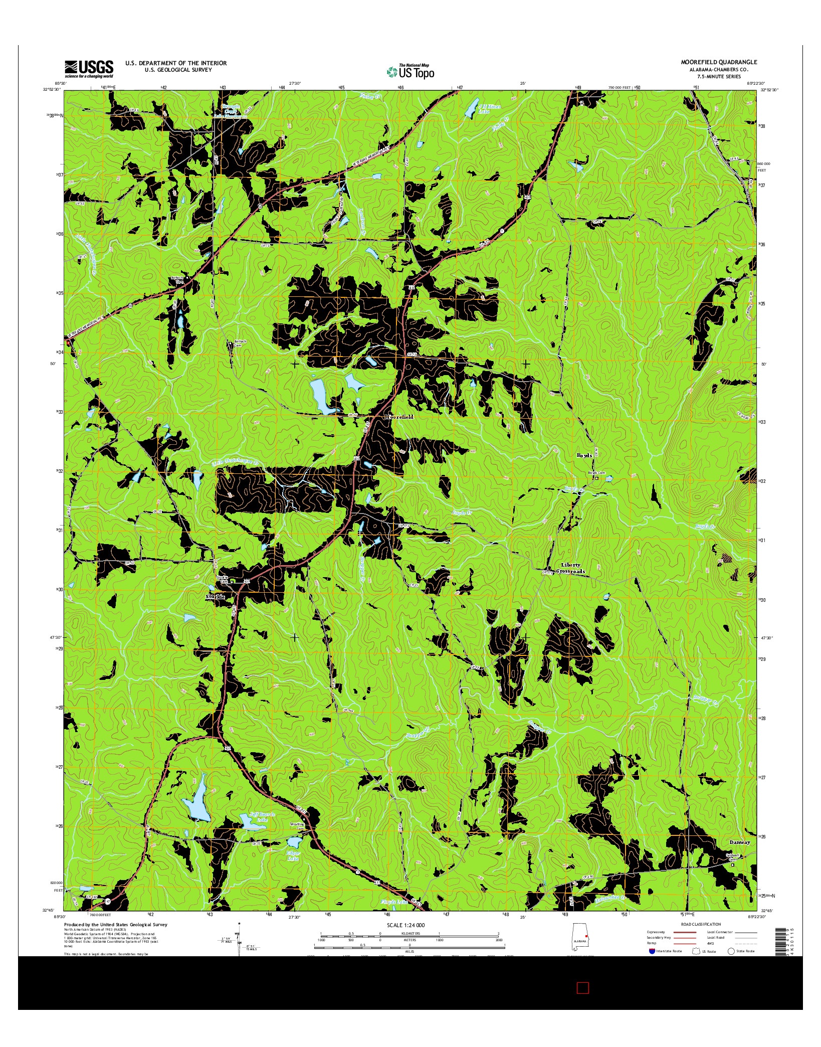 USGS US TOPO 7.5-MINUTE MAP FOR MOOREFIELD, AL 2014