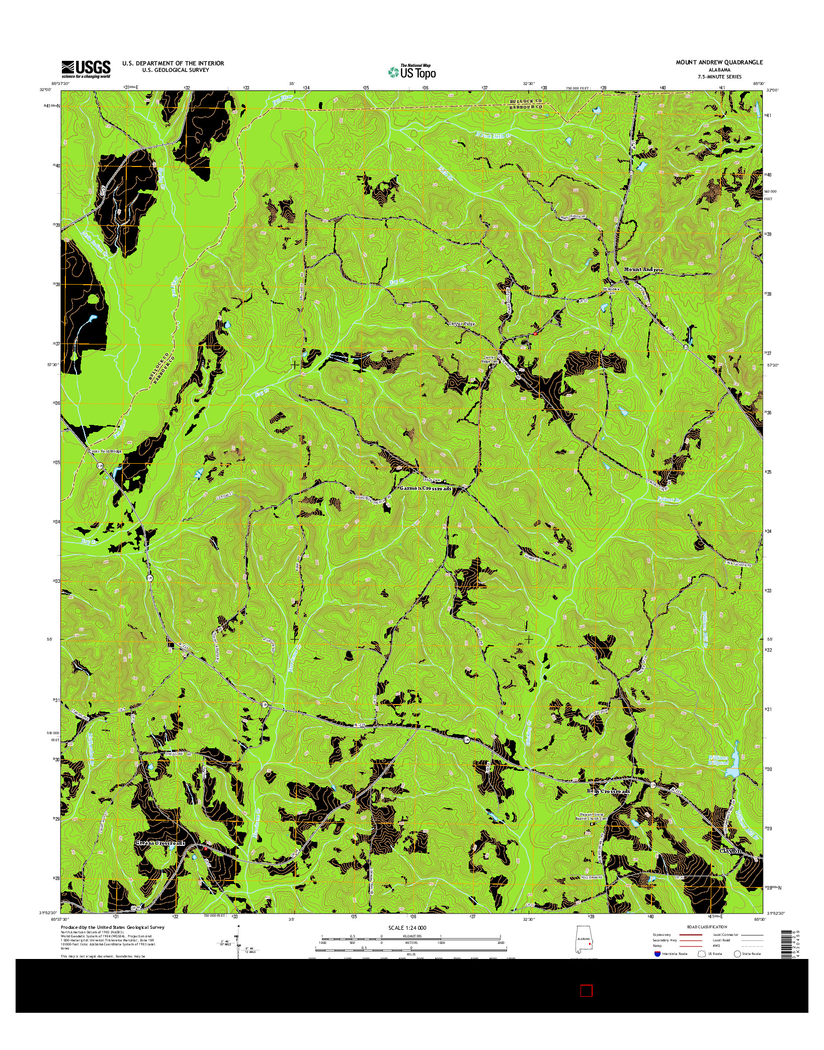 USGS US TOPO 7.5-MINUTE MAP FOR MOUNT ANDREW, AL 2014