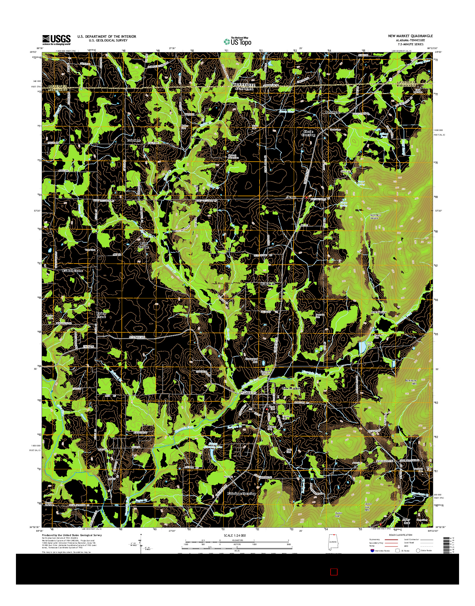 USGS US TOPO 7.5-MINUTE MAP FOR NEW MARKET, AL-TN 2014