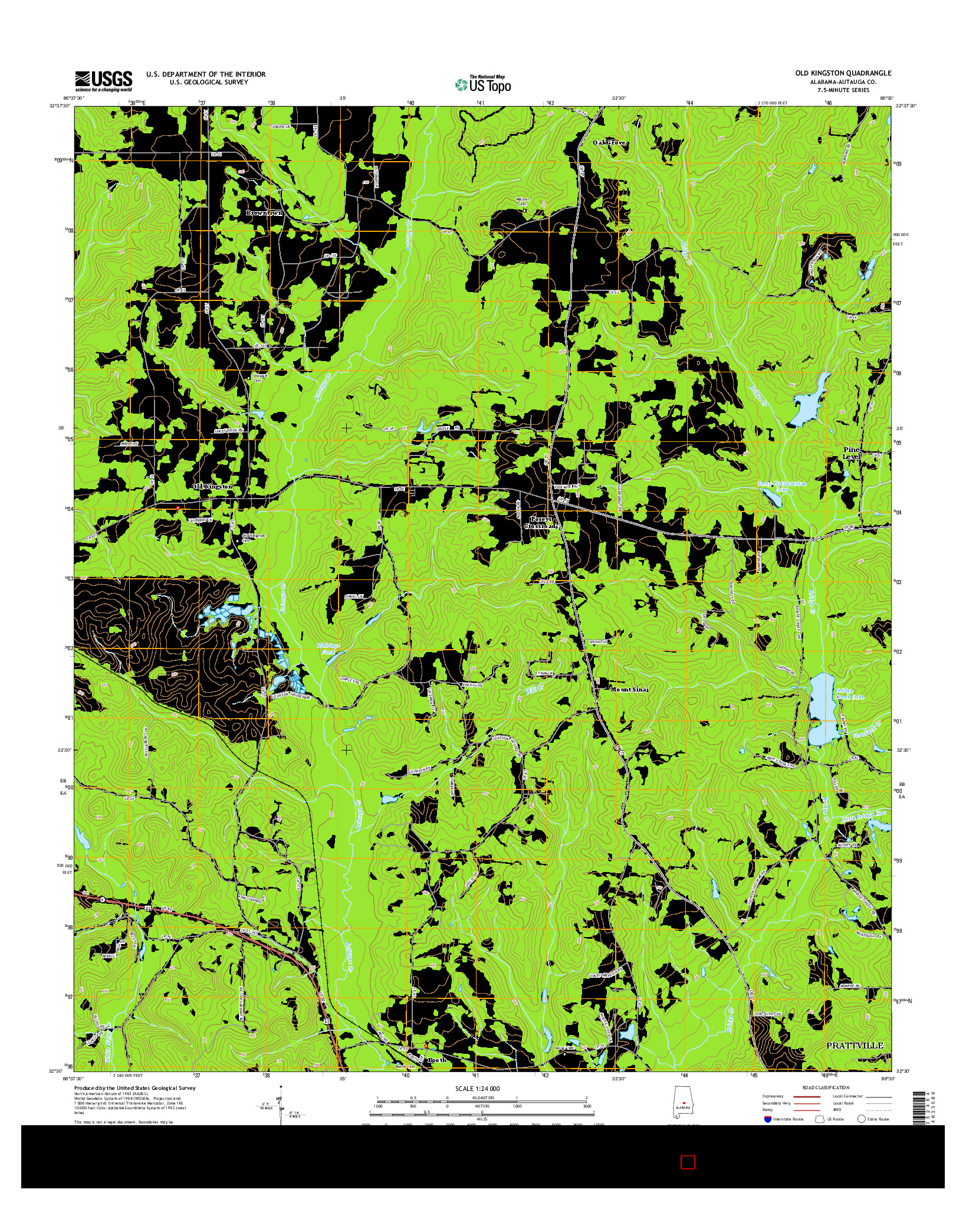 USGS US TOPO 7.5-MINUTE MAP FOR OLD KINGSTON, AL 2014