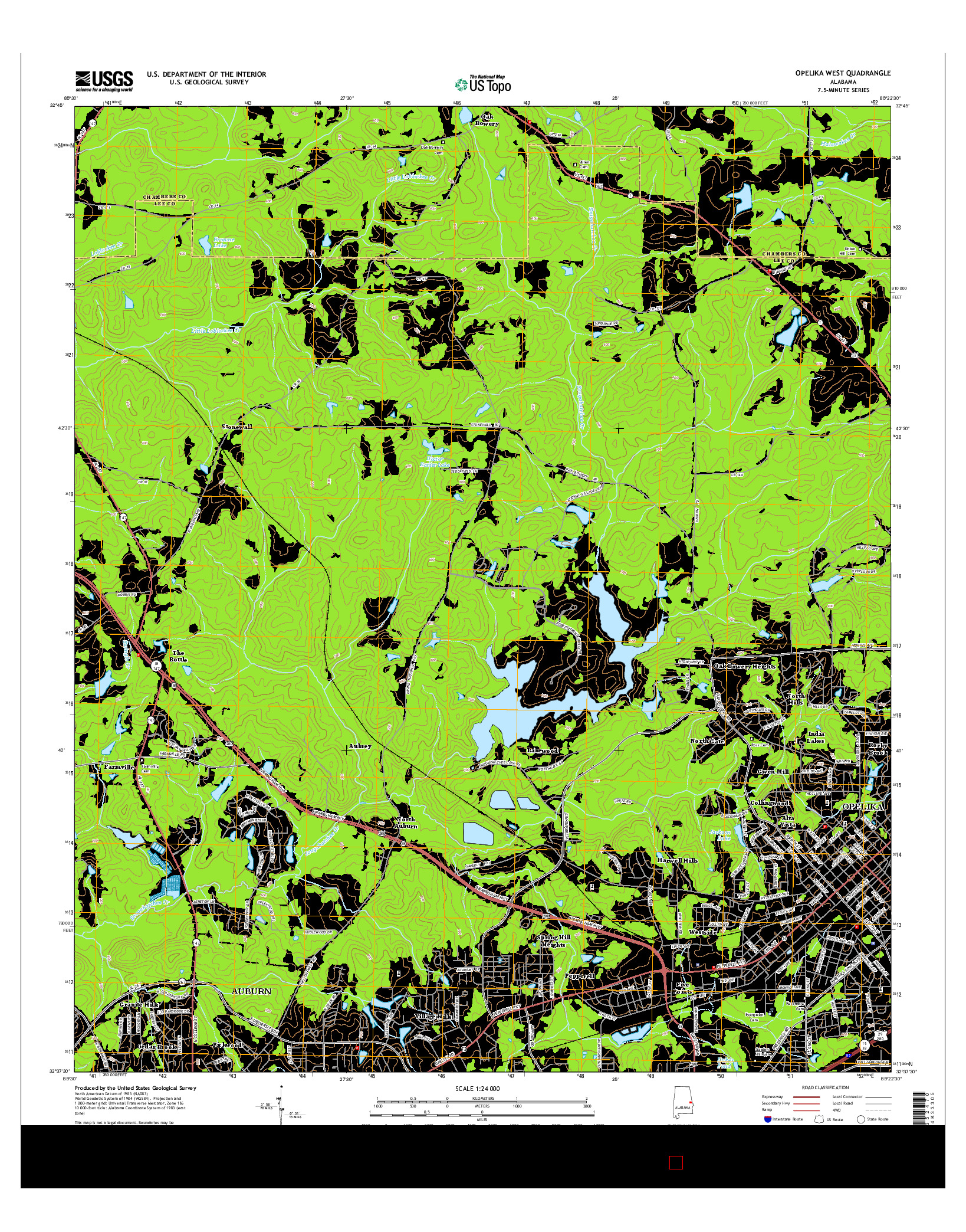 USGS US TOPO 7.5-MINUTE MAP FOR OPELIKA WEST, AL 2014