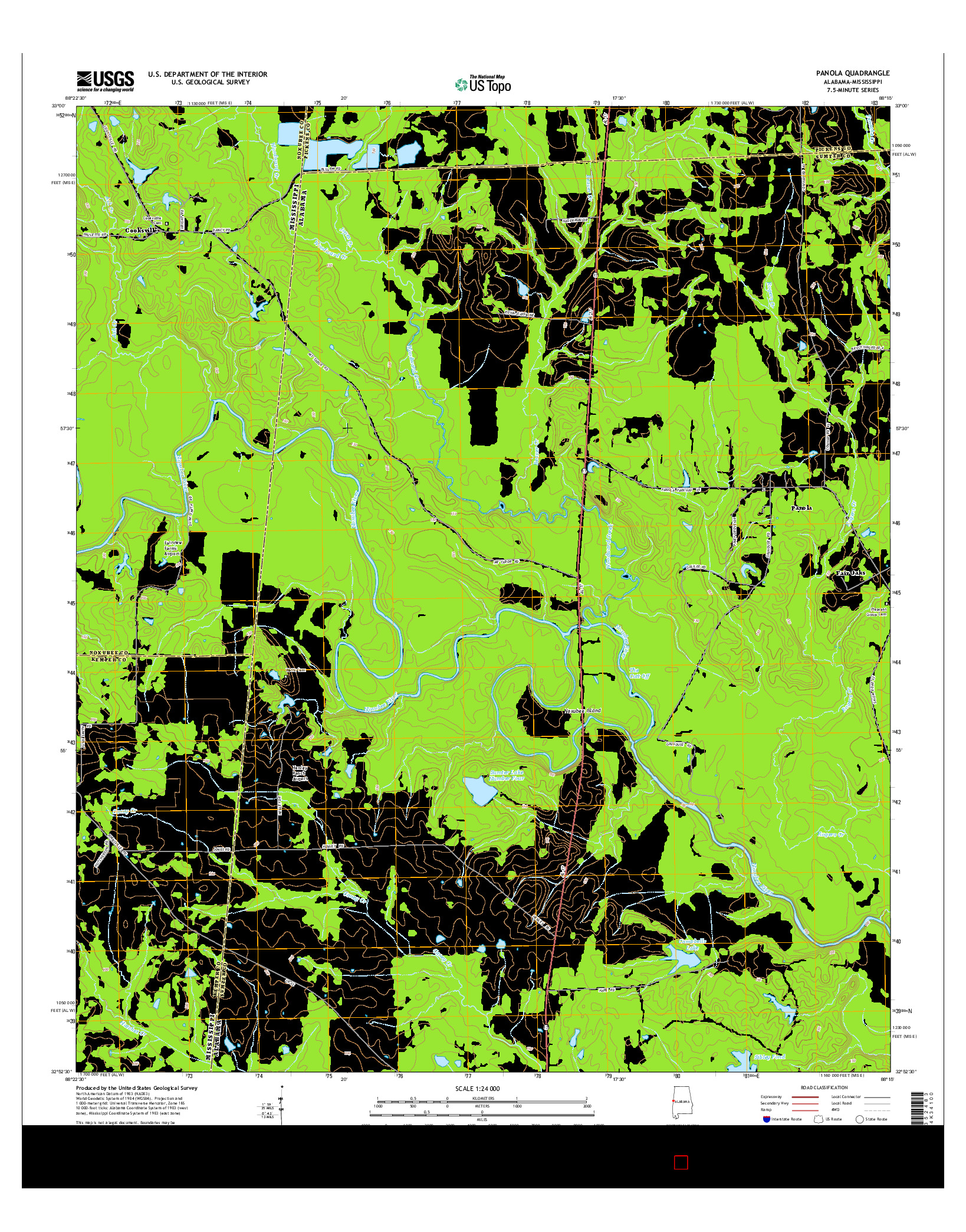 USGS US TOPO 7.5-MINUTE MAP FOR PANOLA, AL-MS 2014