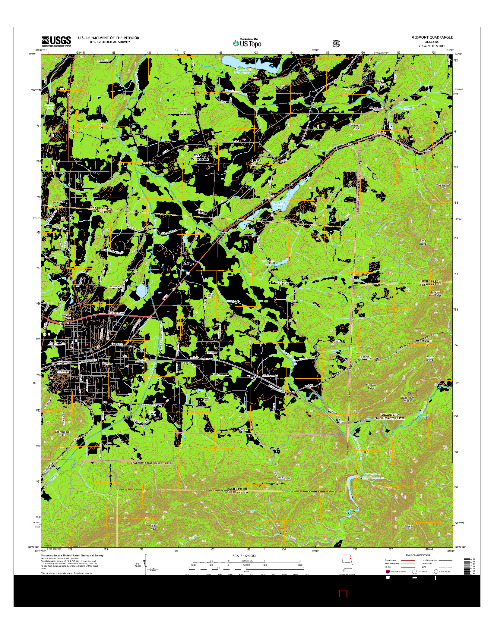 USGS US TOPO 7.5-MINUTE MAP FOR PIEDMONT, AL 2014