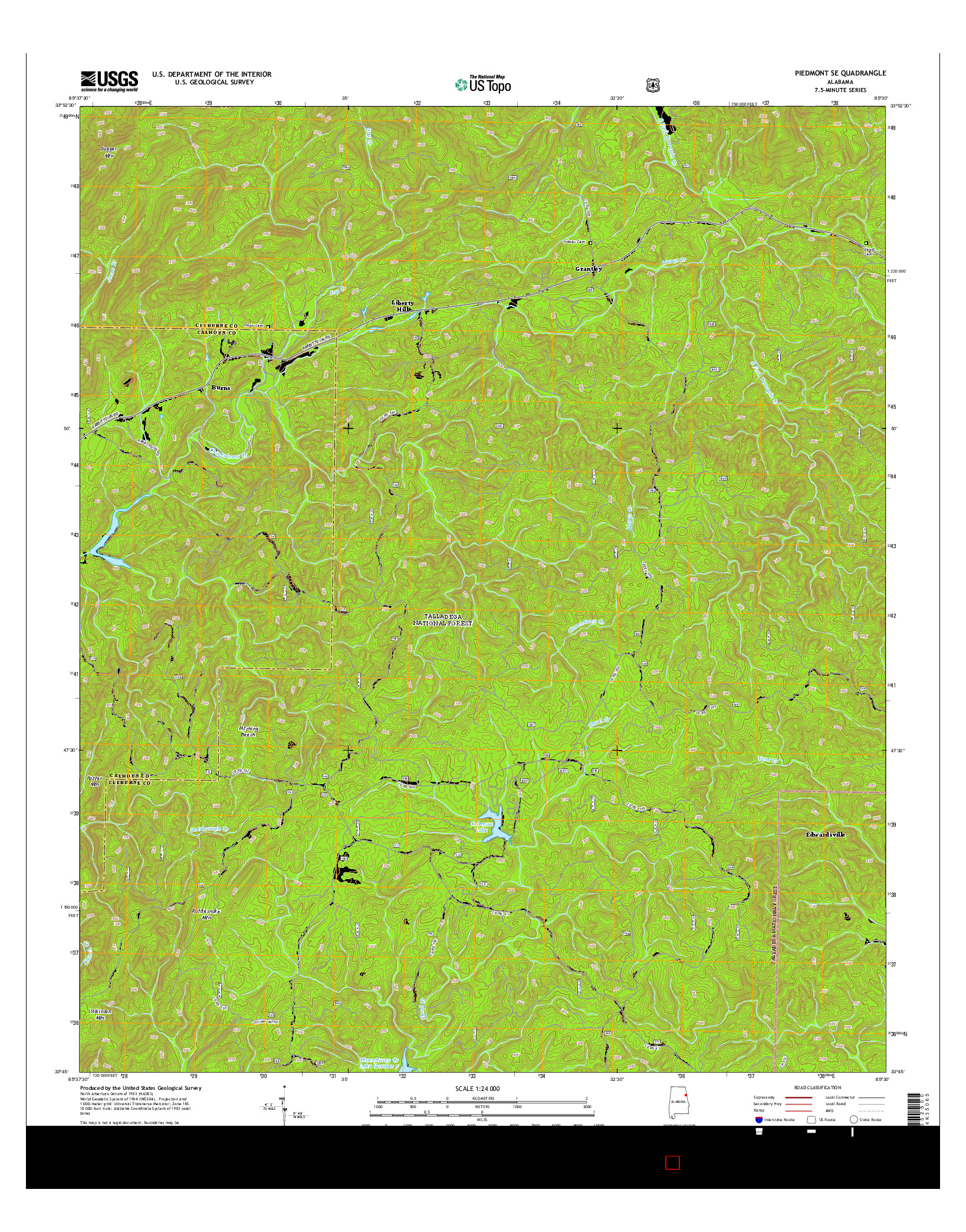 USGS US TOPO 7.5-MINUTE MAP FOR PIEDMONT SE, AL 2014