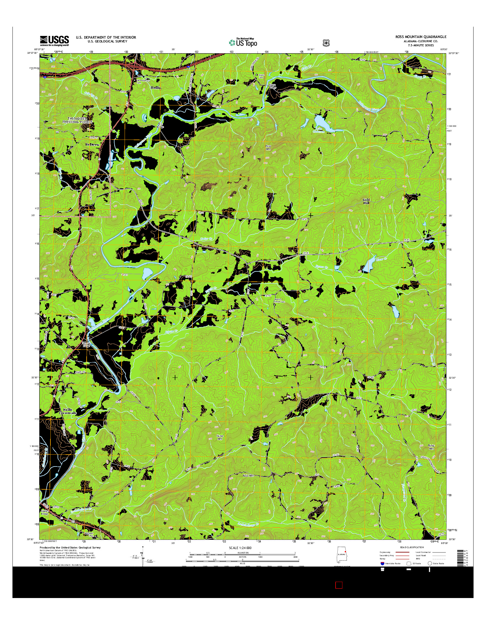 USGS US TOPO 7.5-MINUTE MAP FOR ROSS MOUNTAIN, AL 2014