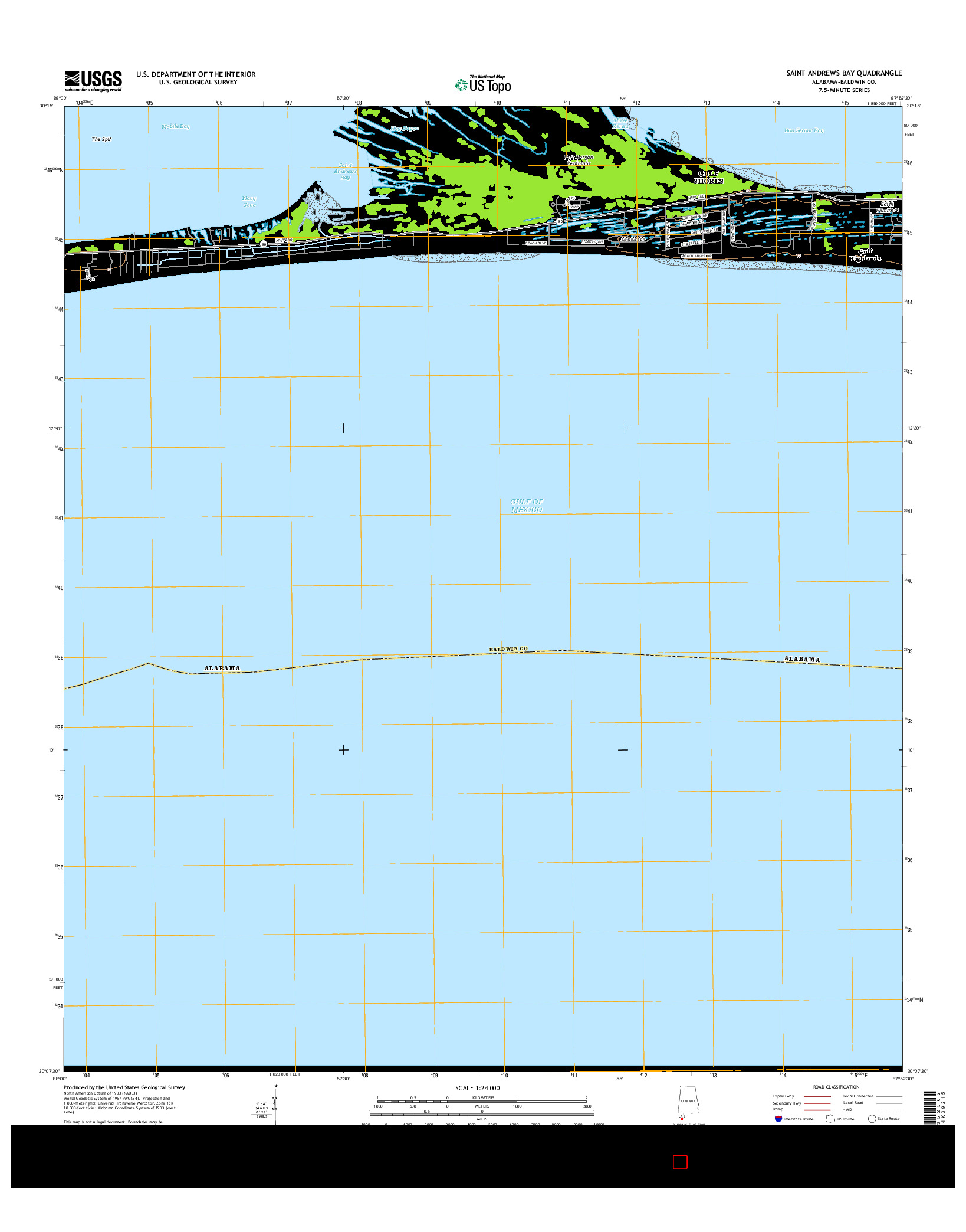 USGS US TOPO 7.5-MINUTE MAP FOR SAINT ANDREWS BAY, AL 2014