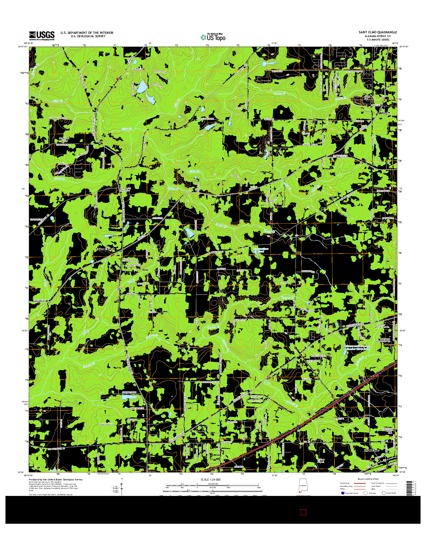 USGS US TOPO 7.5-MINUTE MAP FOR SAINT ELMO, AL 2014
