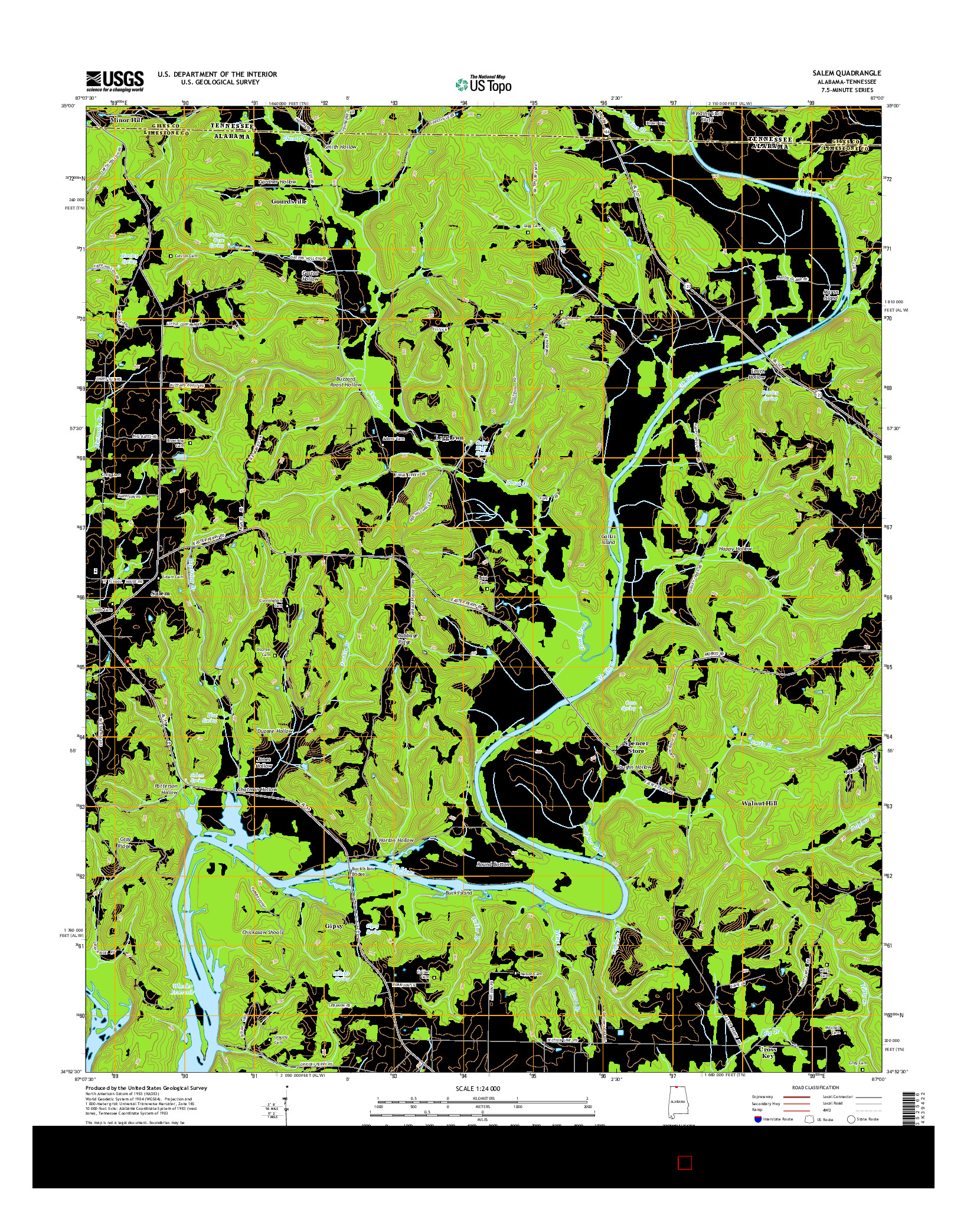 USGS US TOPO 7.5-MINUTE MAP FOR SALEM, AL-TN 2014