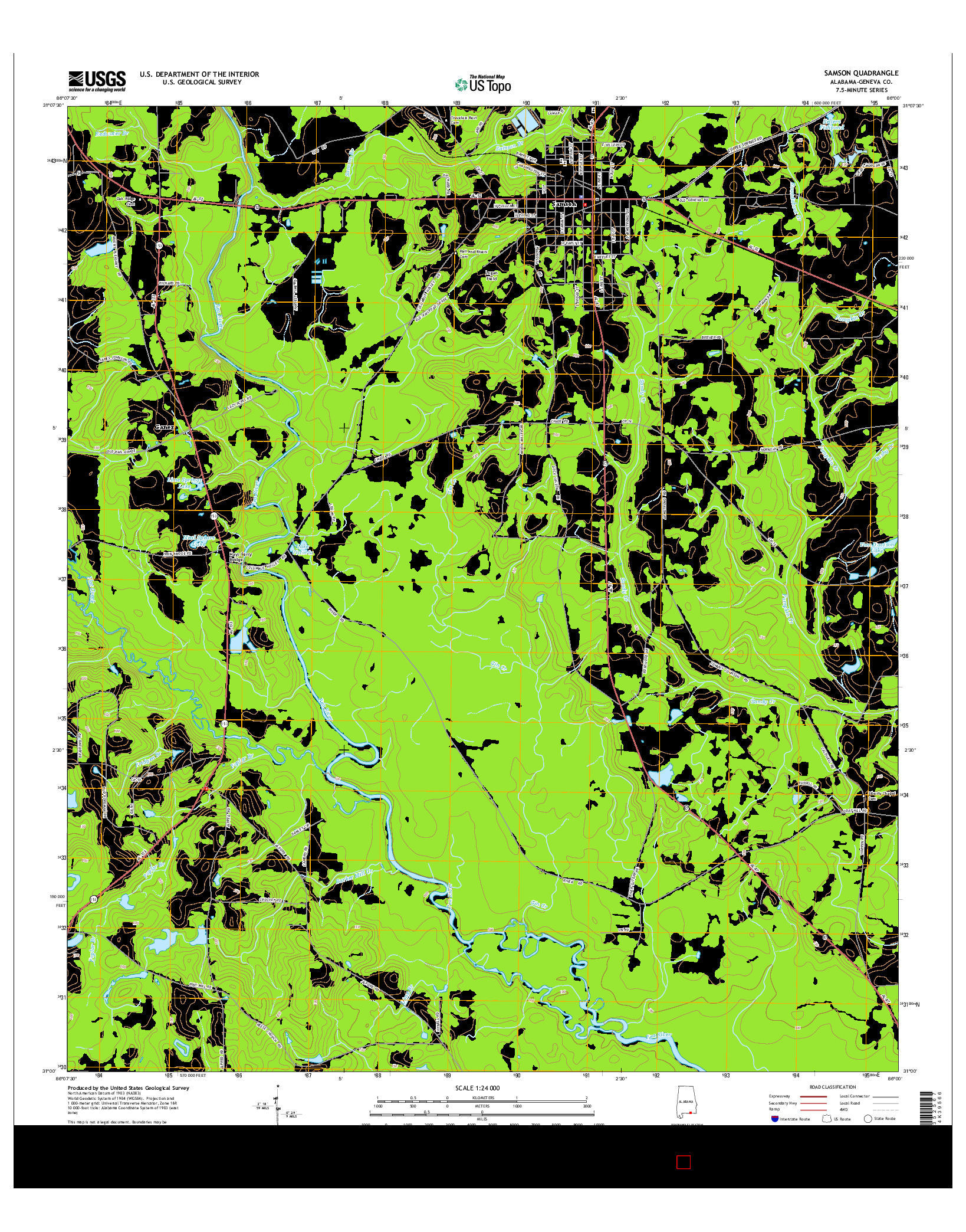 USGS US TOPO 7.5-MINUTE MAP FOR SAMSON, AL 2014