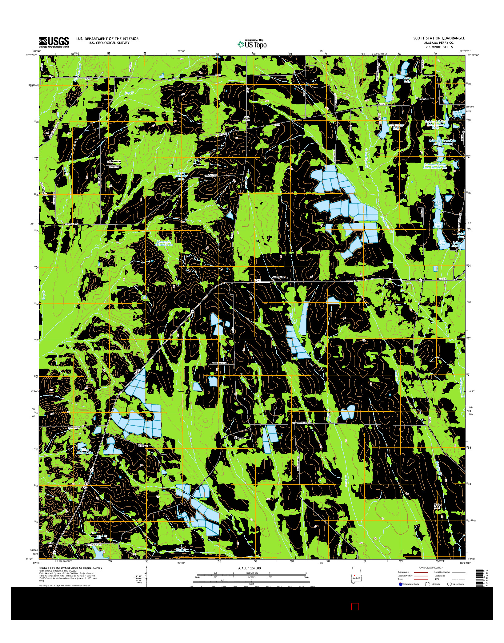 USGS US TOPO 7.5-MINUTE MAP FOR SCOTT STATION, AL 2014