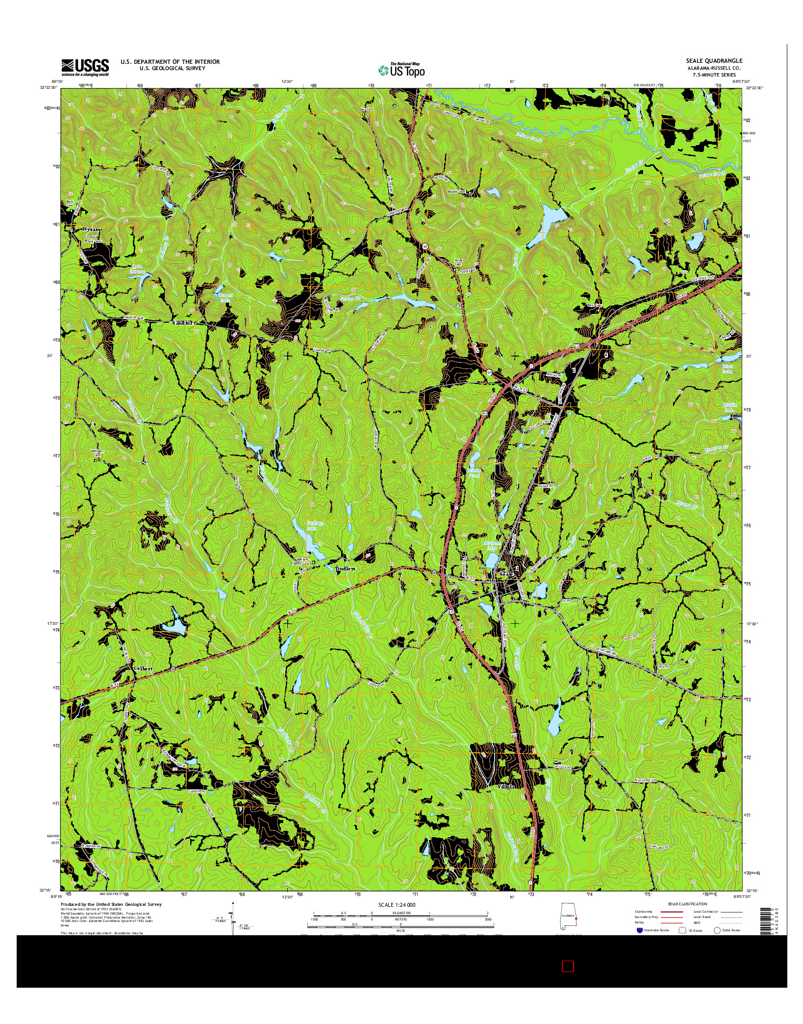 USGS US TOPO 7.5-MINUTE MAP FOR SEALE, AL 2014