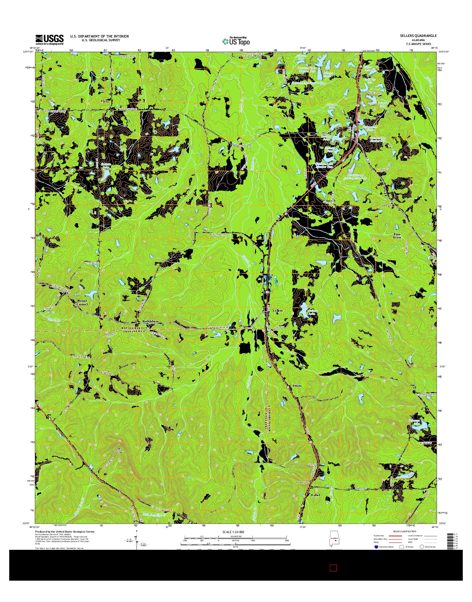 USGS US TOPO 7.5-MINUTE MAP FOR SELLERS, AL 2014