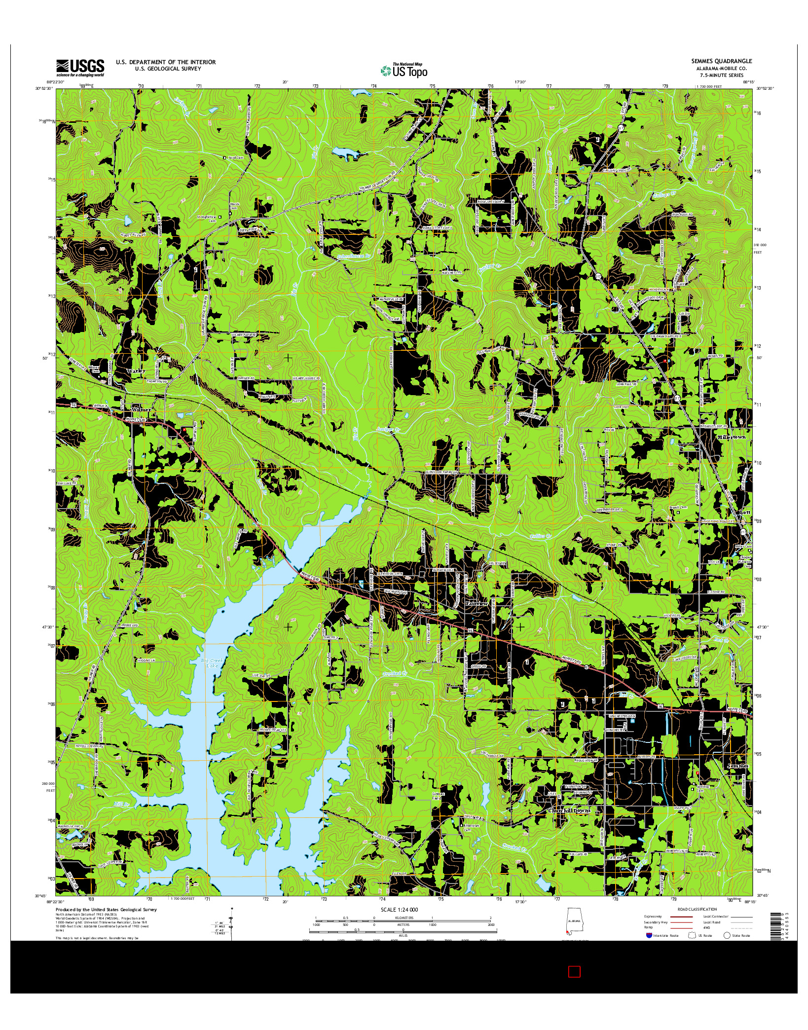 USGS US TOPO 7.5-MINUTE MAP FOR SEMMES, AL 2014