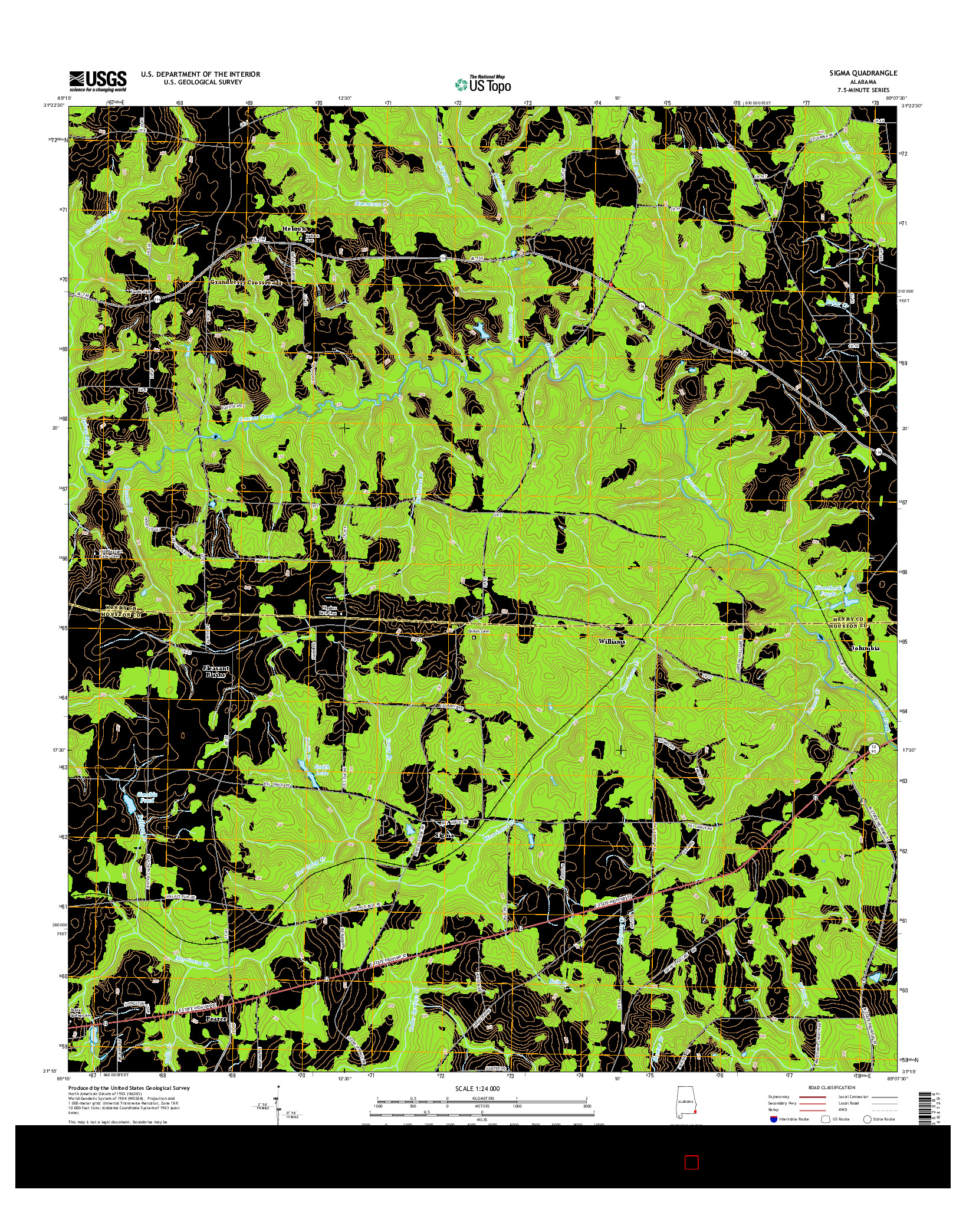 USGS US TOPO 7.5-MINUTE MAP FOR SIGMA, AL 2014