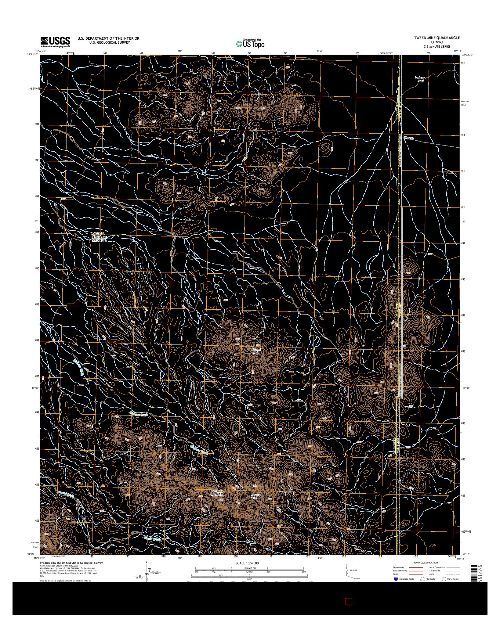 USGS US TOPO 7.5-MINUTE MAP FOR TWEED MINE, AZ 2014