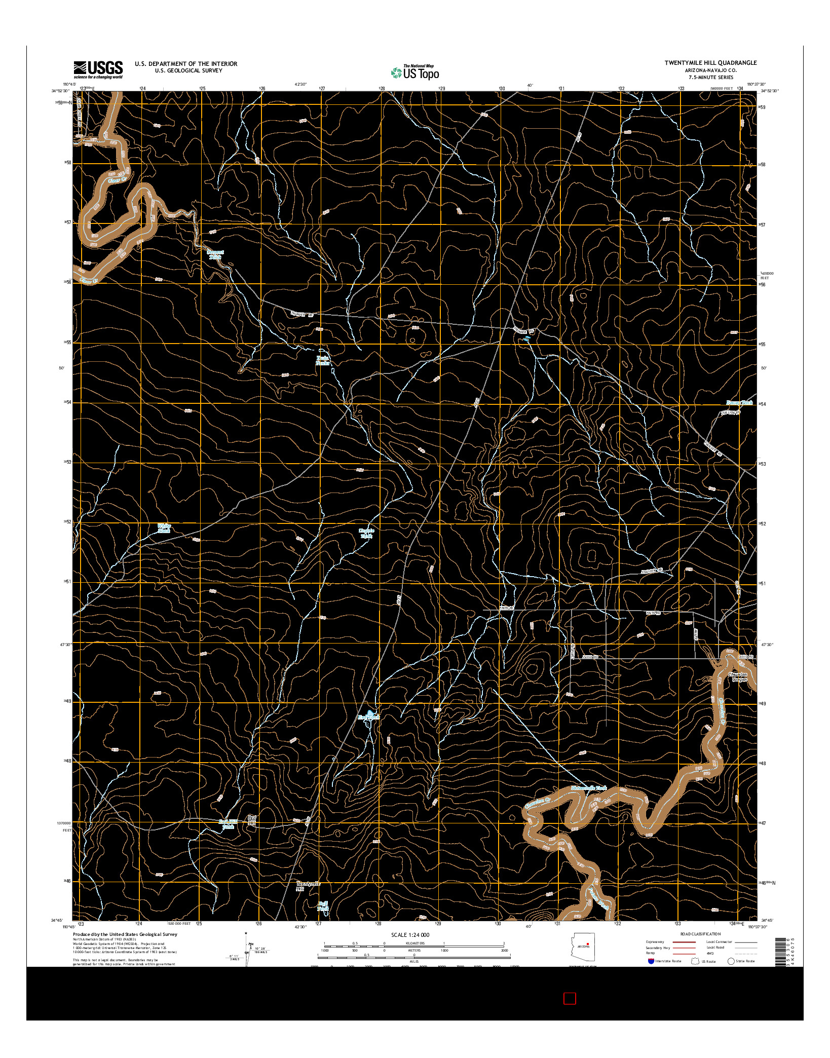 USGS US TOPO 7.5-MINUTE MAP FOR TWENTYMILE HILL, AZ 2014