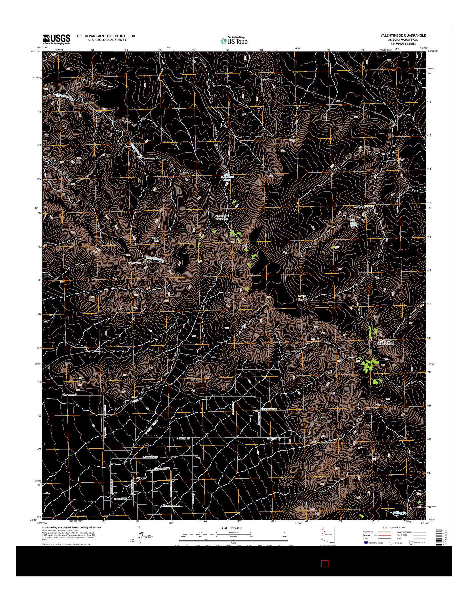 USGS US TOPO 7.5-MINUTE MAP FOR VALENTINE SE, AZ 2014
