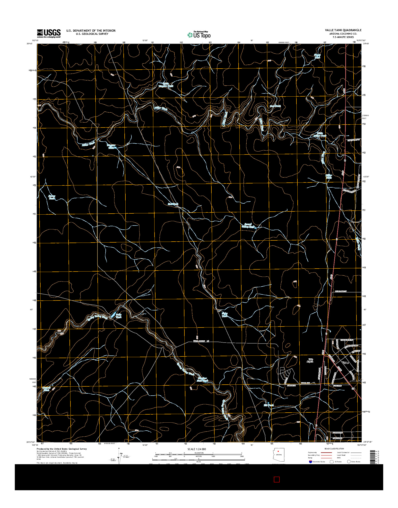 USGS US TOPO 7.5-MINUTE MAP FOR VALLE TANK, AZ 2014