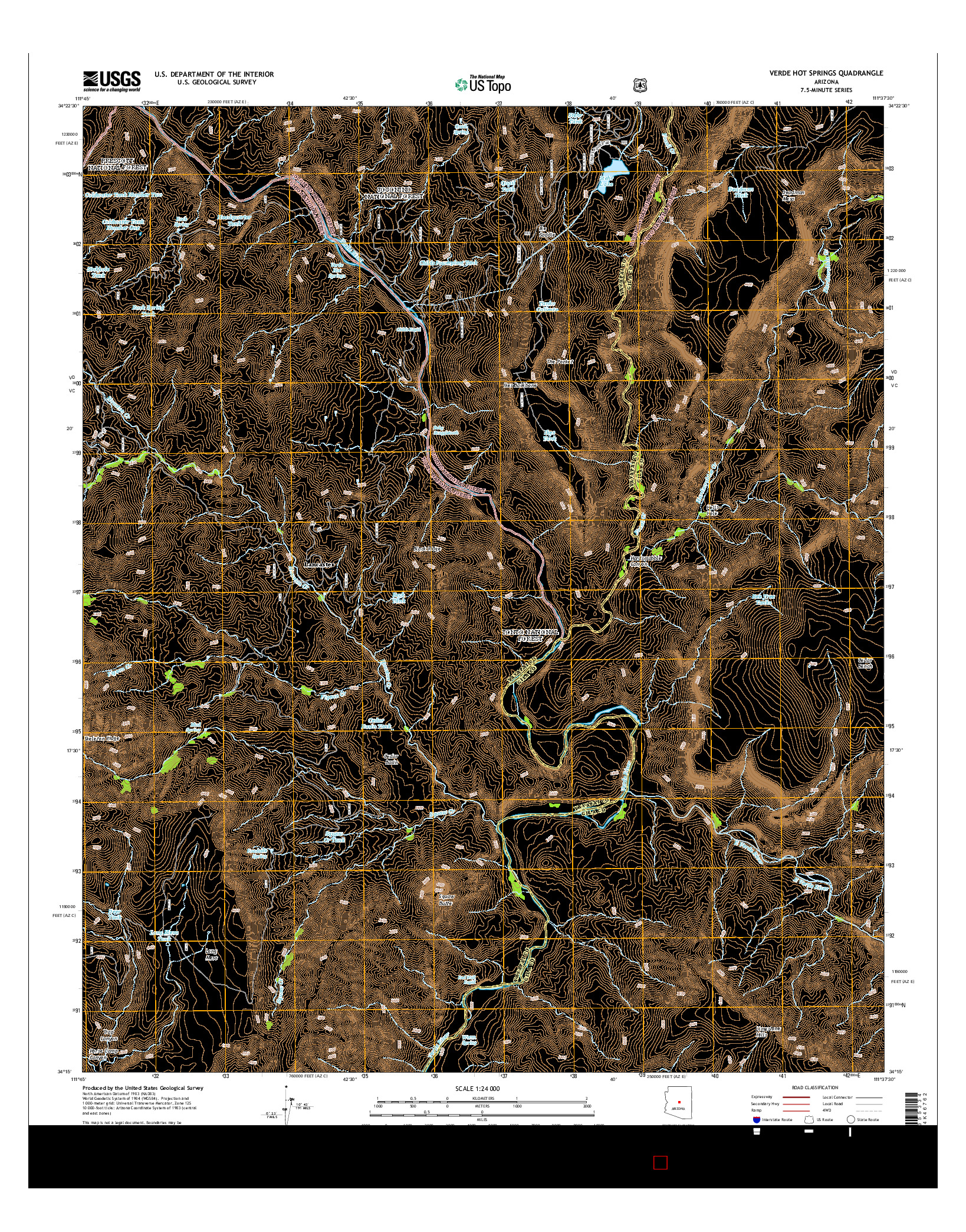 USGS US TOPO 7.5-MINUTE MAP FOR VERDE HOT SPRINGS, AZ 2014