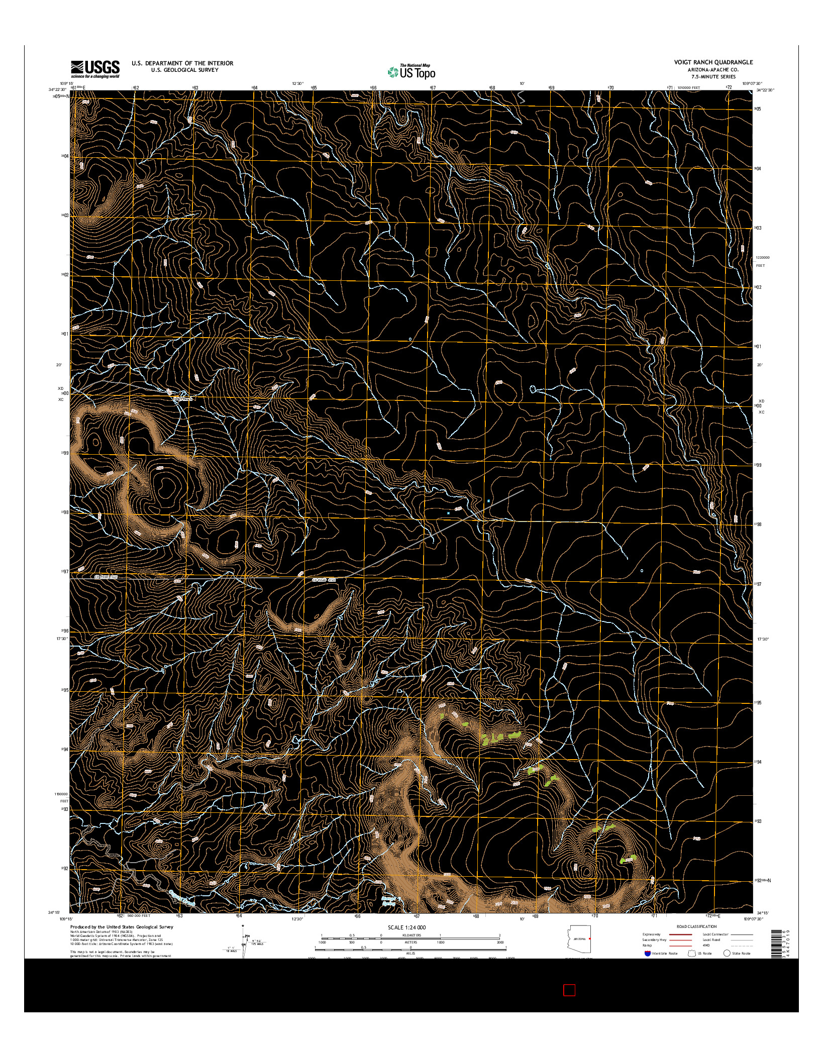 USGS US TOPO 7.5-MINUTE MAP FOR VOIGT RANCH, AZ 2014