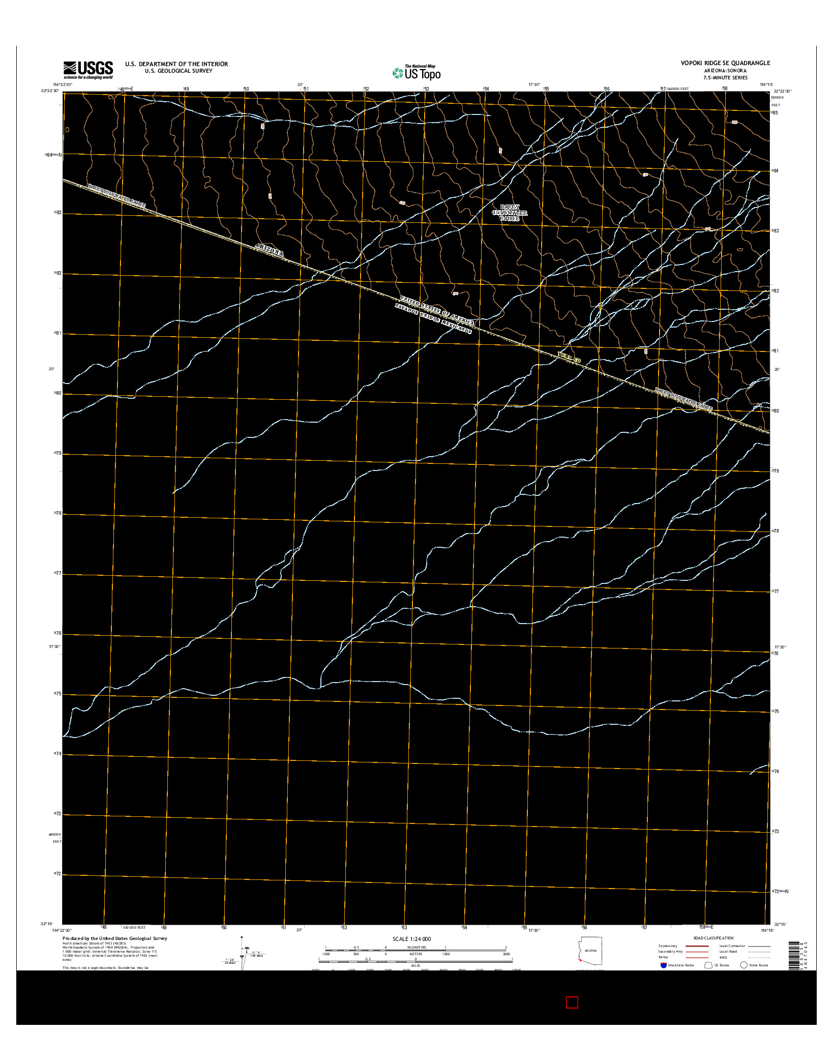 USGS US TOPO 7.5-MINUTE MAP FOR VOPOKI RIDGE SE, AZ-SON 2014