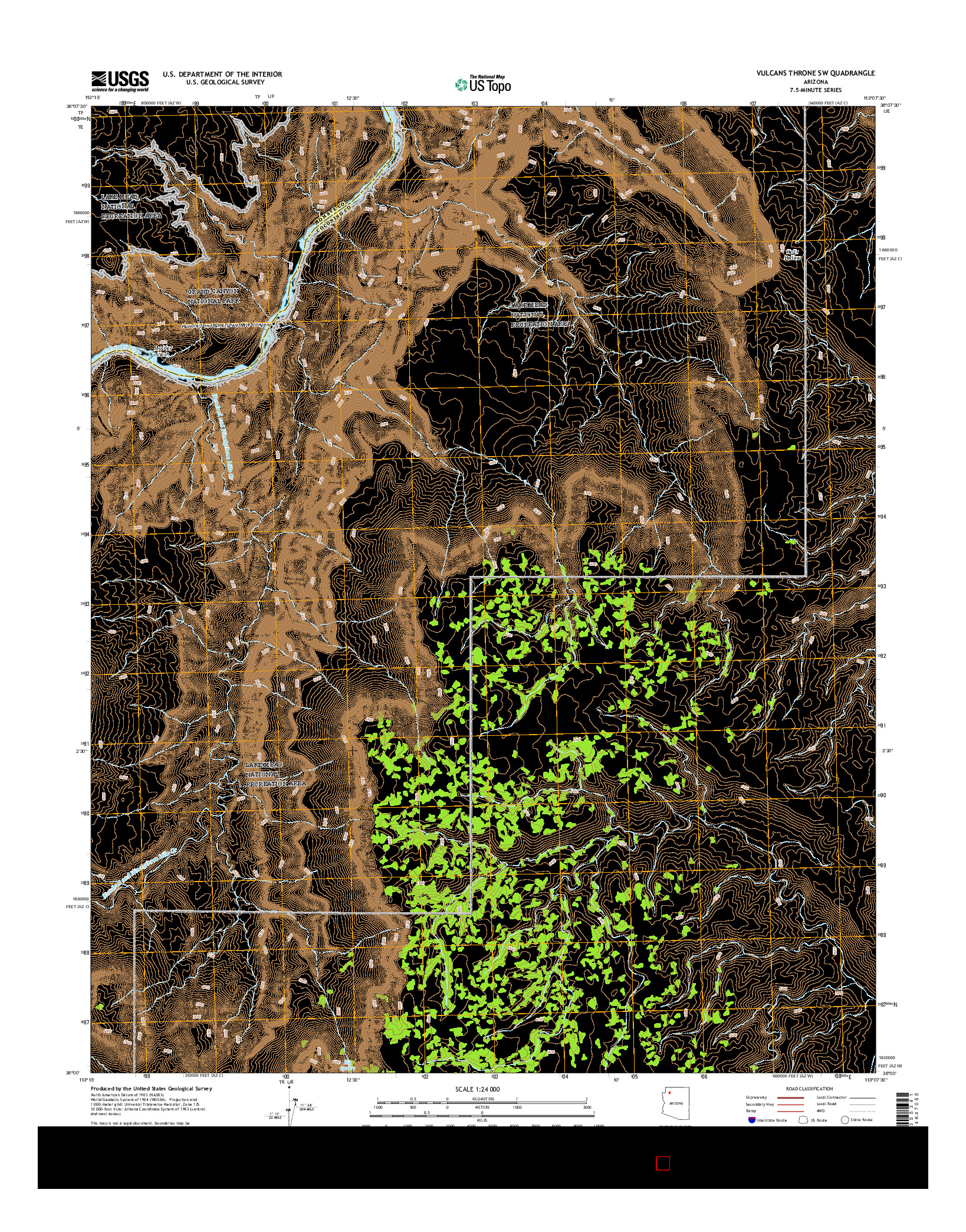 USGS US TOPO 7.5-MINUTE MAP FOR VULCANS THRONE SW, AZ 2014