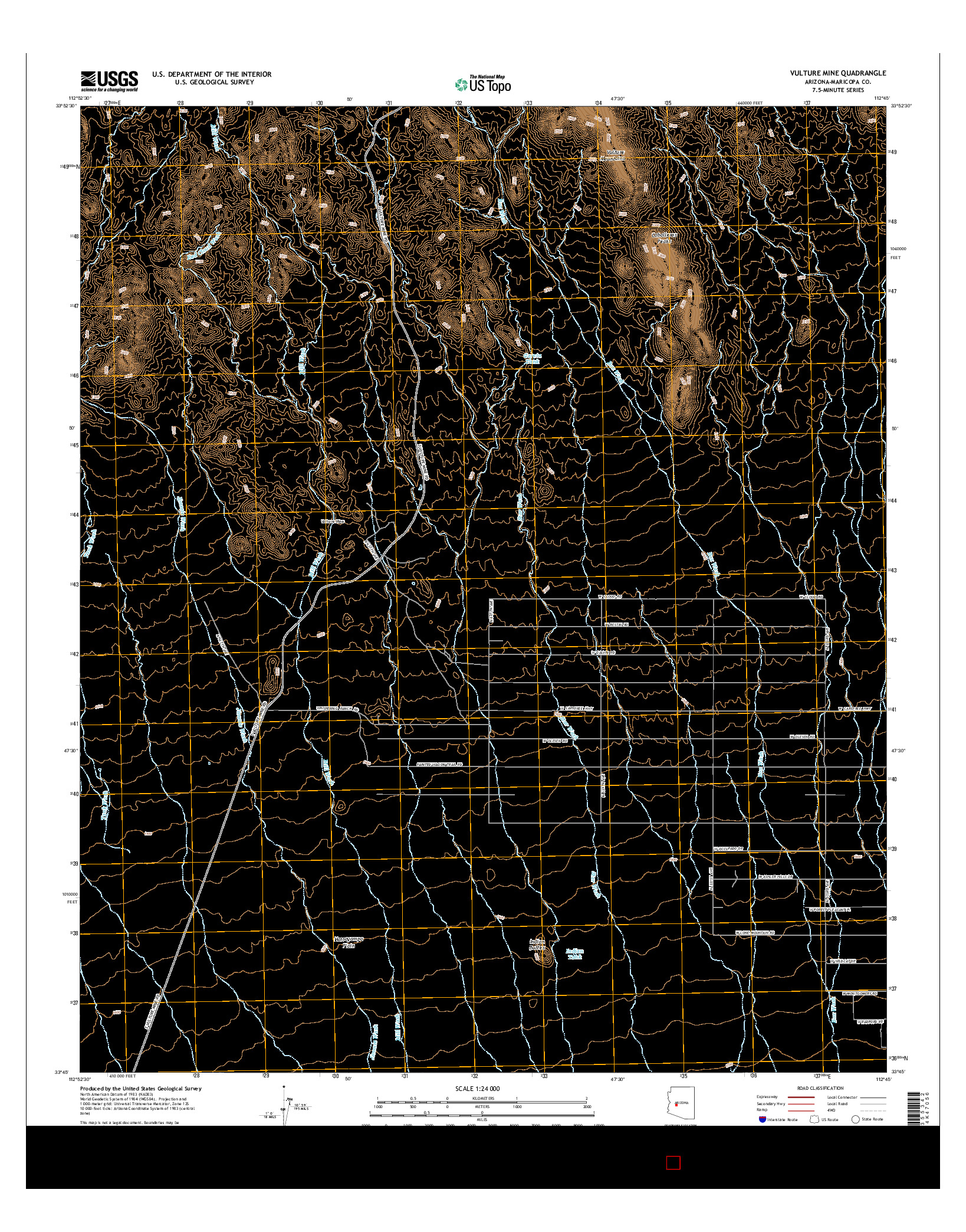 USGS US TOPO 7.5-MINUTE MAP FOR VULTURE MINE, AZ 2014