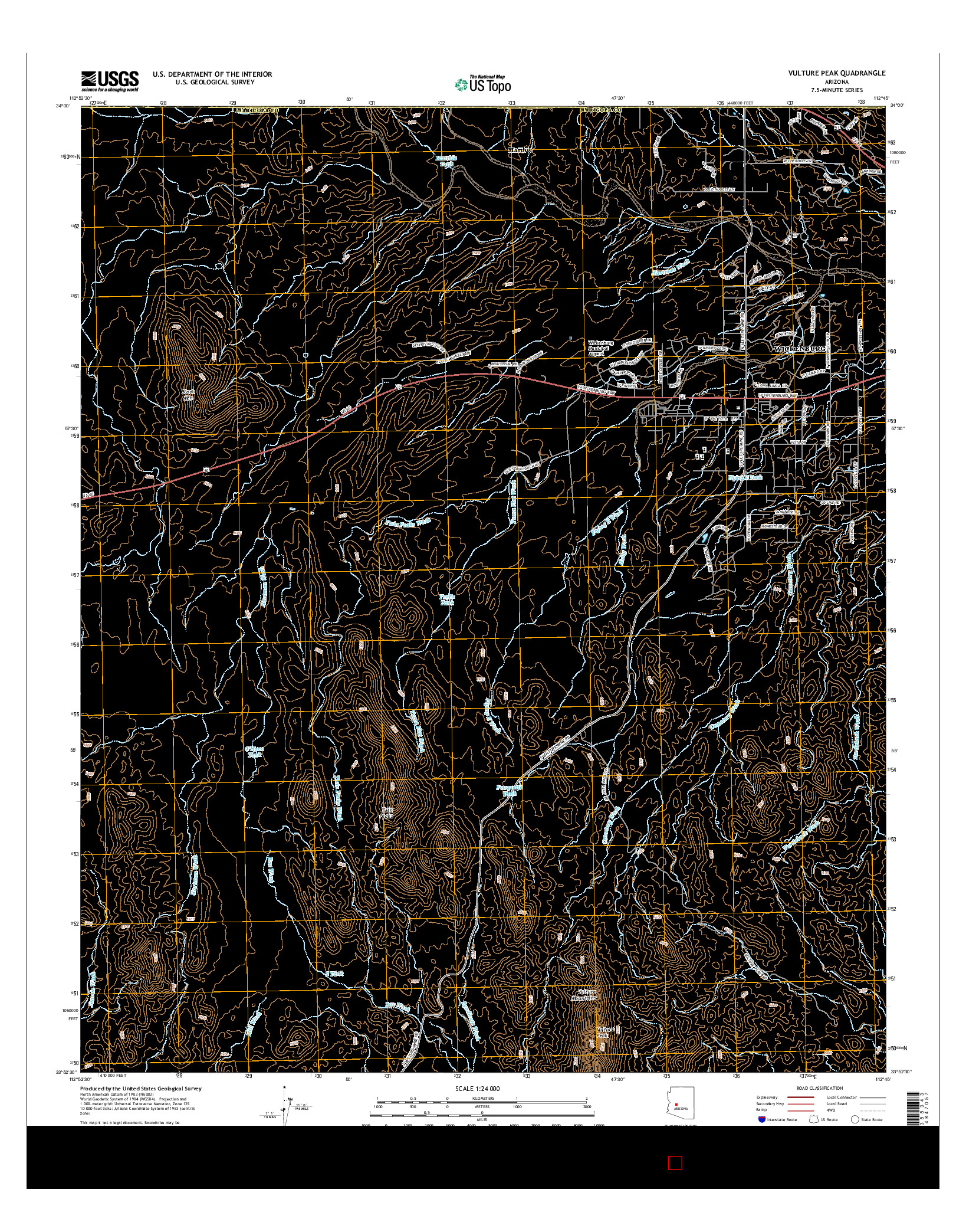 USGS US TOPO 7.5-MINUTE MAP FOR VULTURE PEAK, AZ 2014