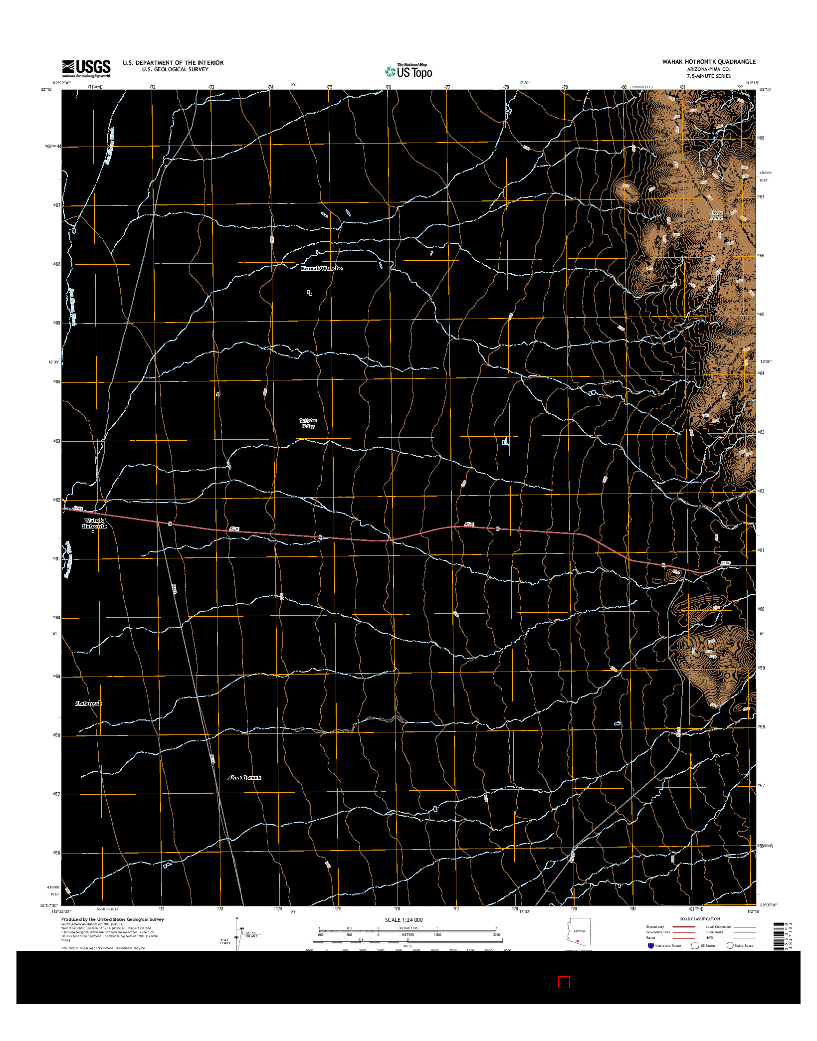 USGS US TOPO 7.5-MINUTE MAP FOR WAHAK HOTRONTK, AZ 2014