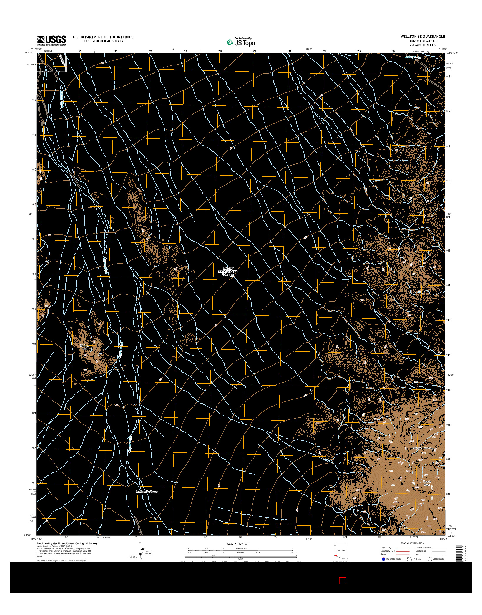 USGS US TOPO 7.5-MINUTE MAP FOR WELLTON SE, AZ 2014