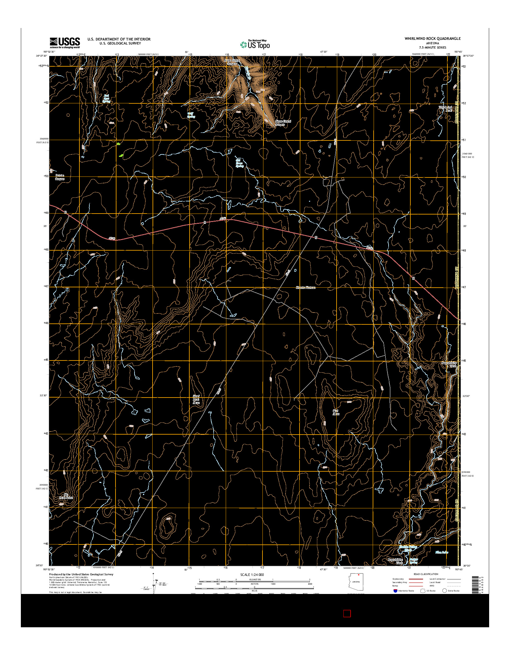 USGS US TOPO 7.5-MINUTE MAP FOR WHIRLWIND ROCK, AZ 2014
