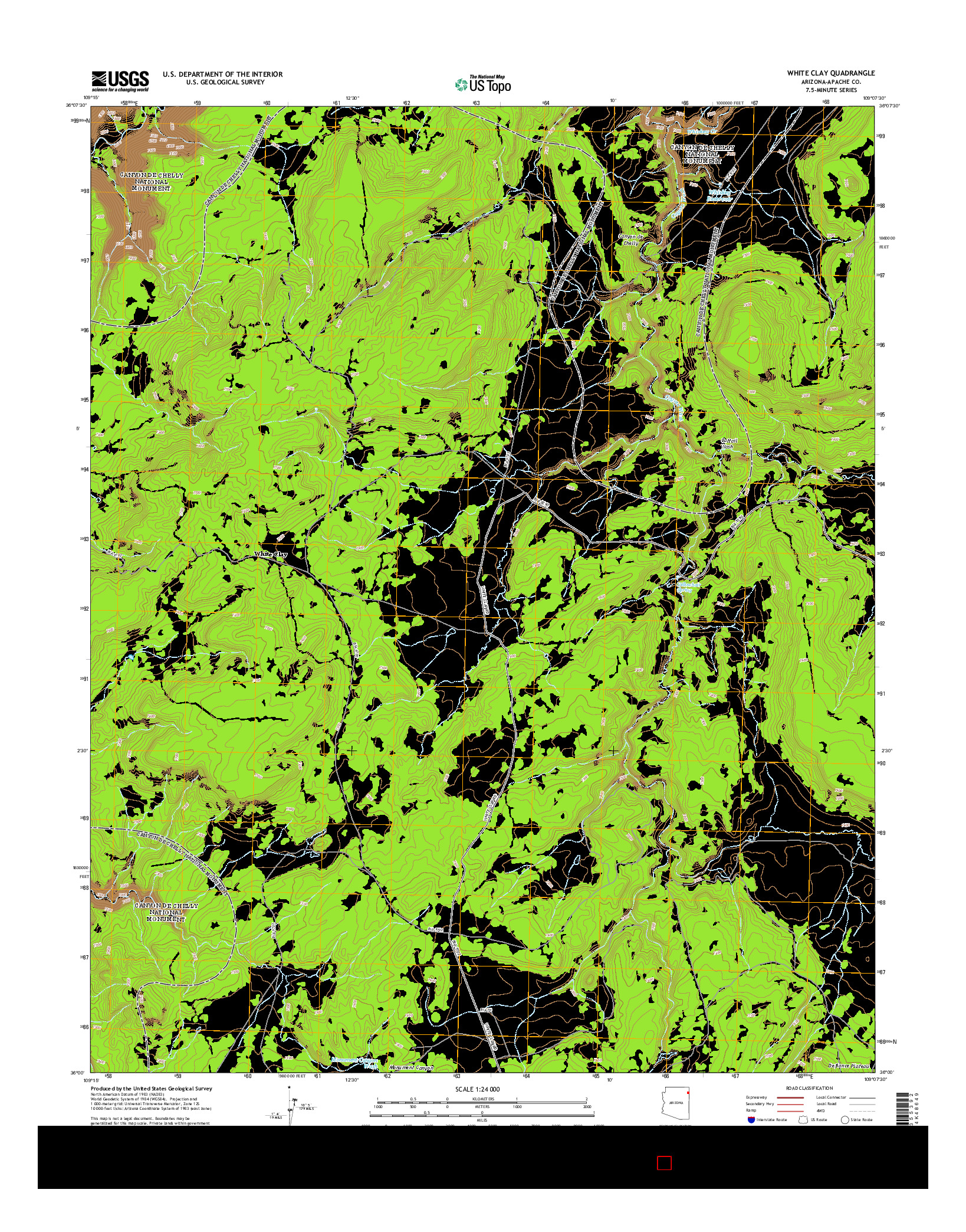 USGS US TOPO 7.5-MINUTE MAP FOR WHITE CLAY, AZ 2014