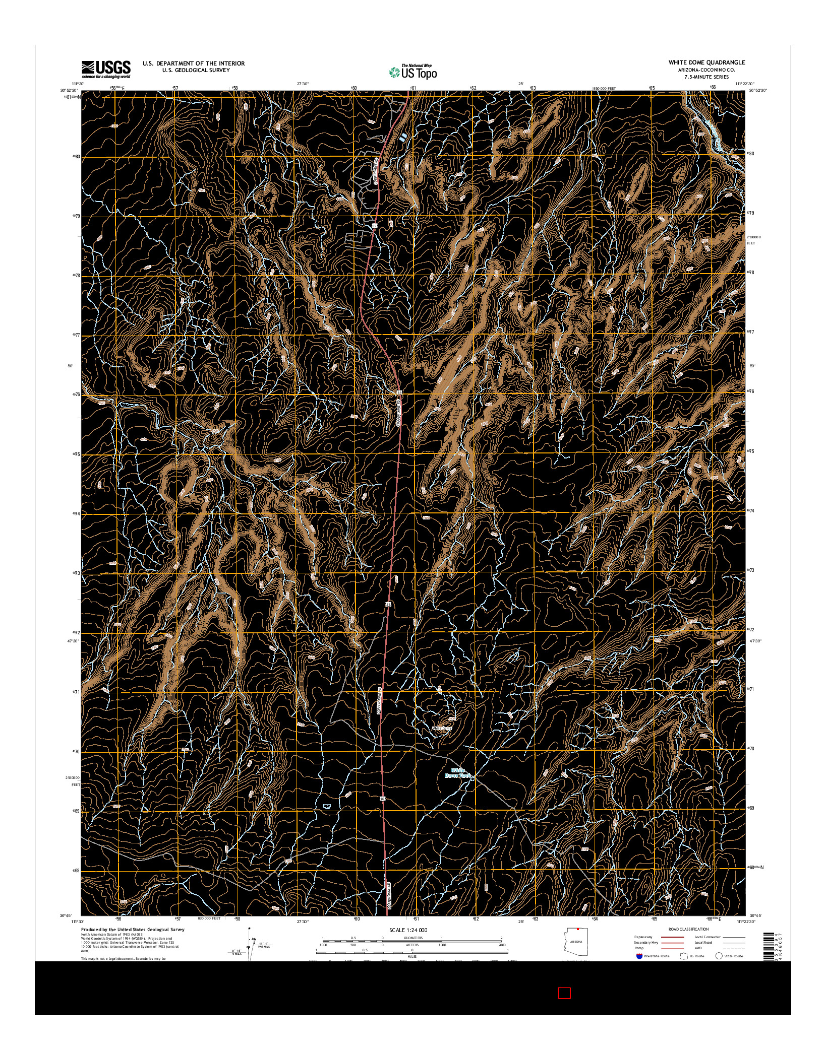 USGS US TOPO 7.5-MINUTE MAP FOR WHITE DOME, AZ 2014