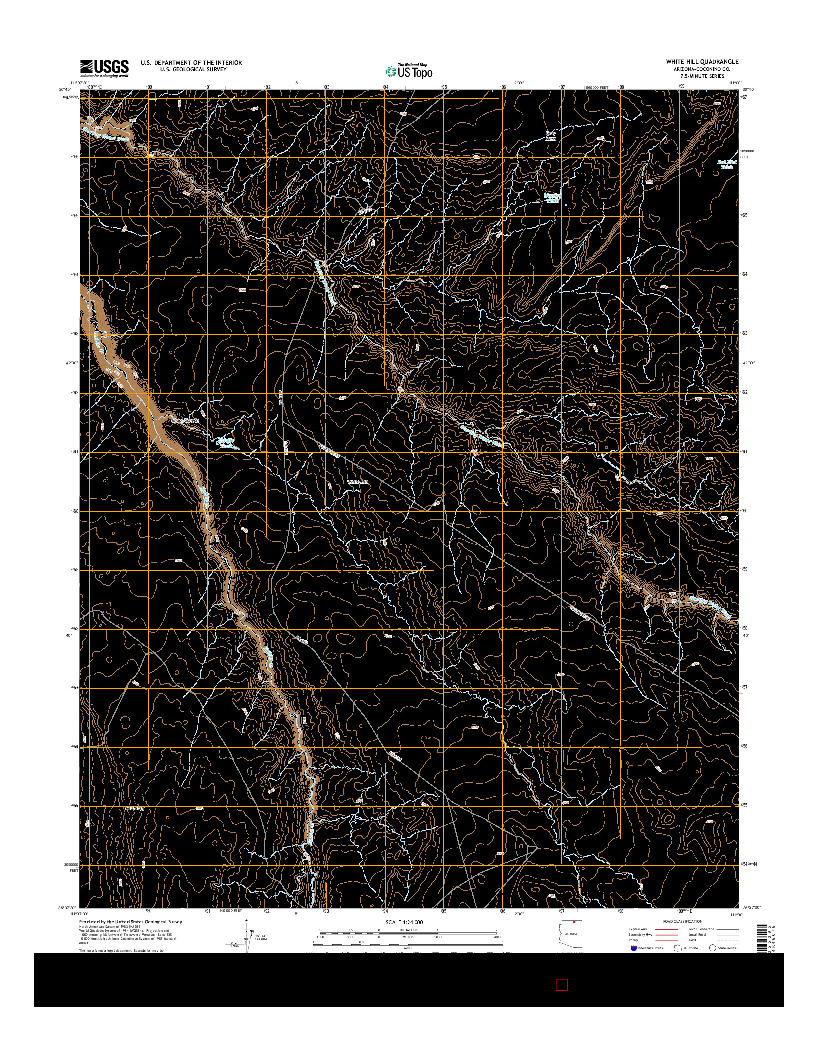 USGS US TOPO 7.5-MINUTE MAP FOR WHITE HILL, AZ 2014