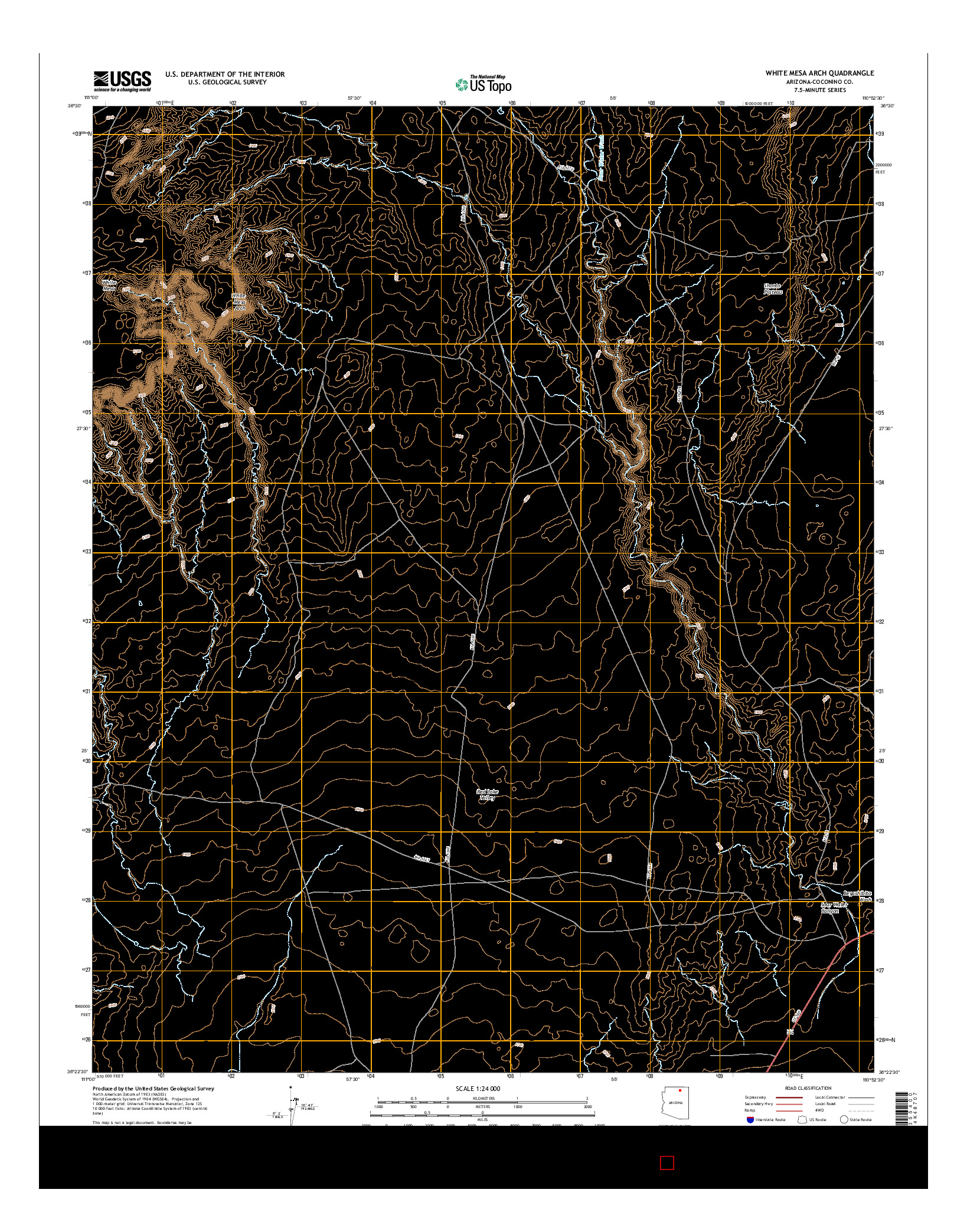 USGS US TOPO 7.5-MINUTE MAP FOR WHITE MESA ARCH, AZ 2014